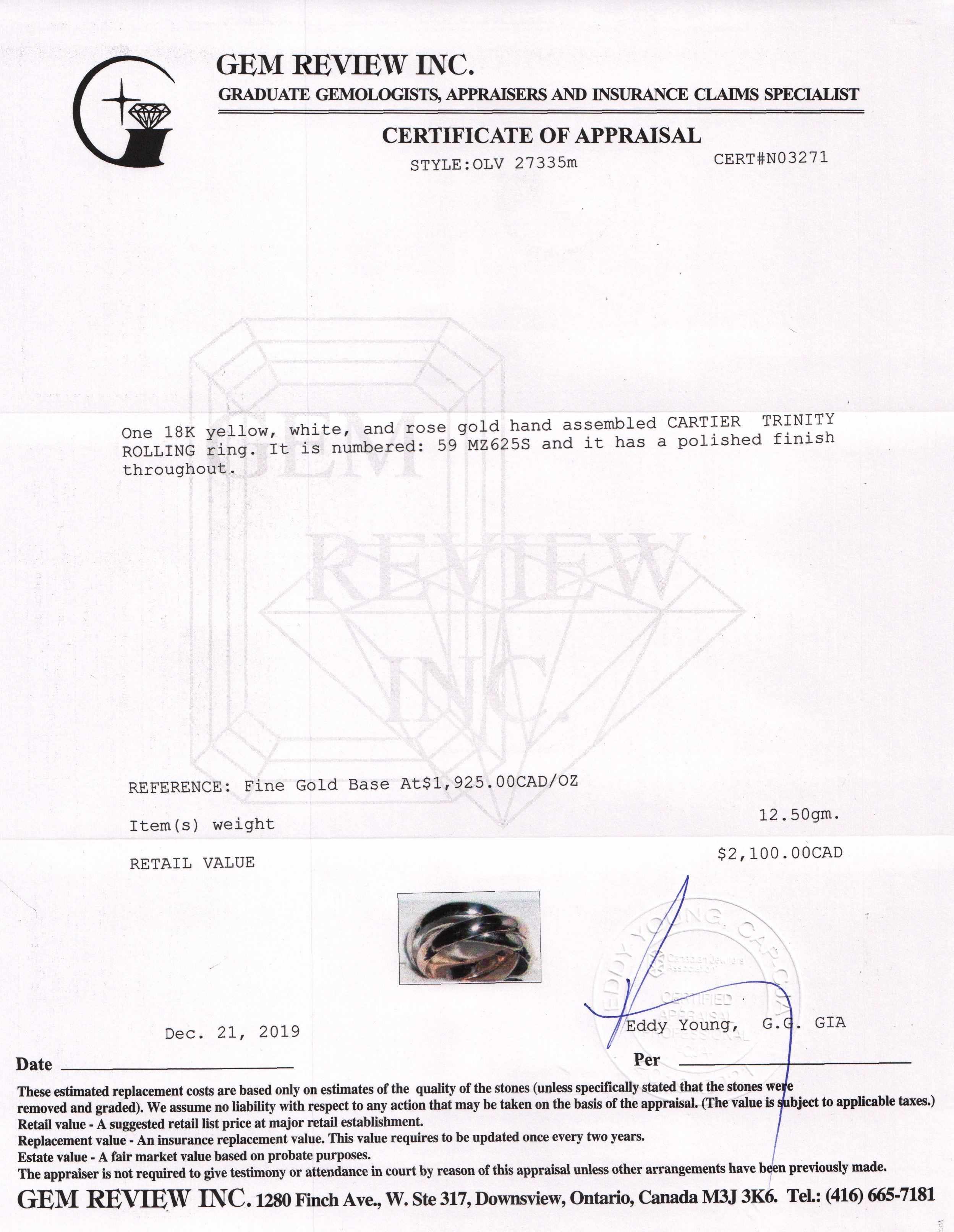 Cartier Trinity Rolling Ring