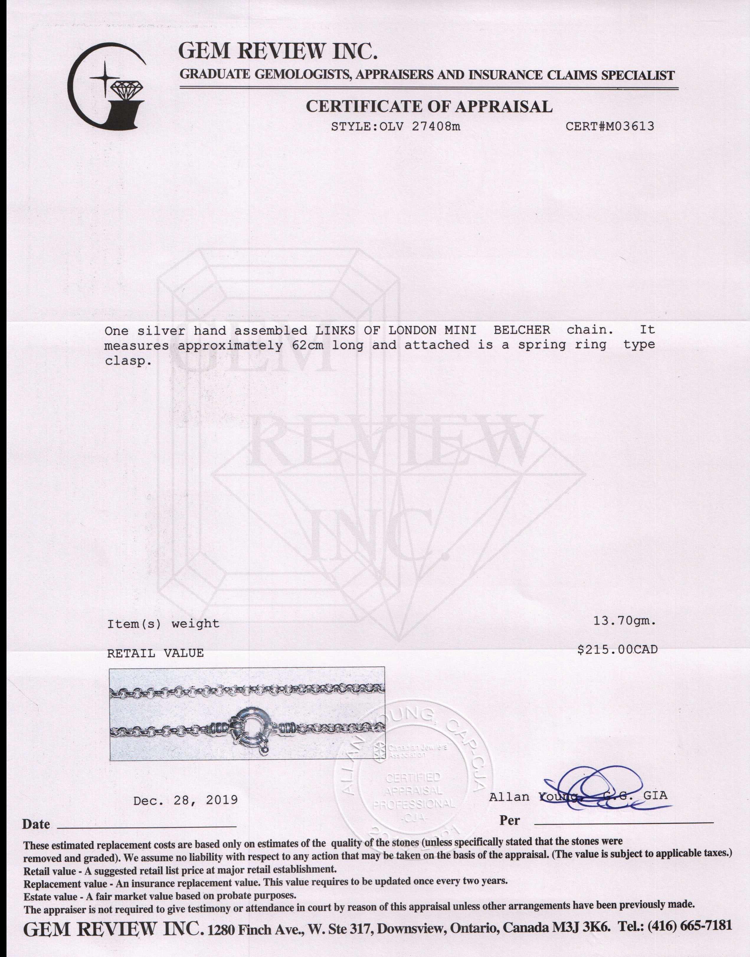 Links of London Mini Belcher Chain Necklace