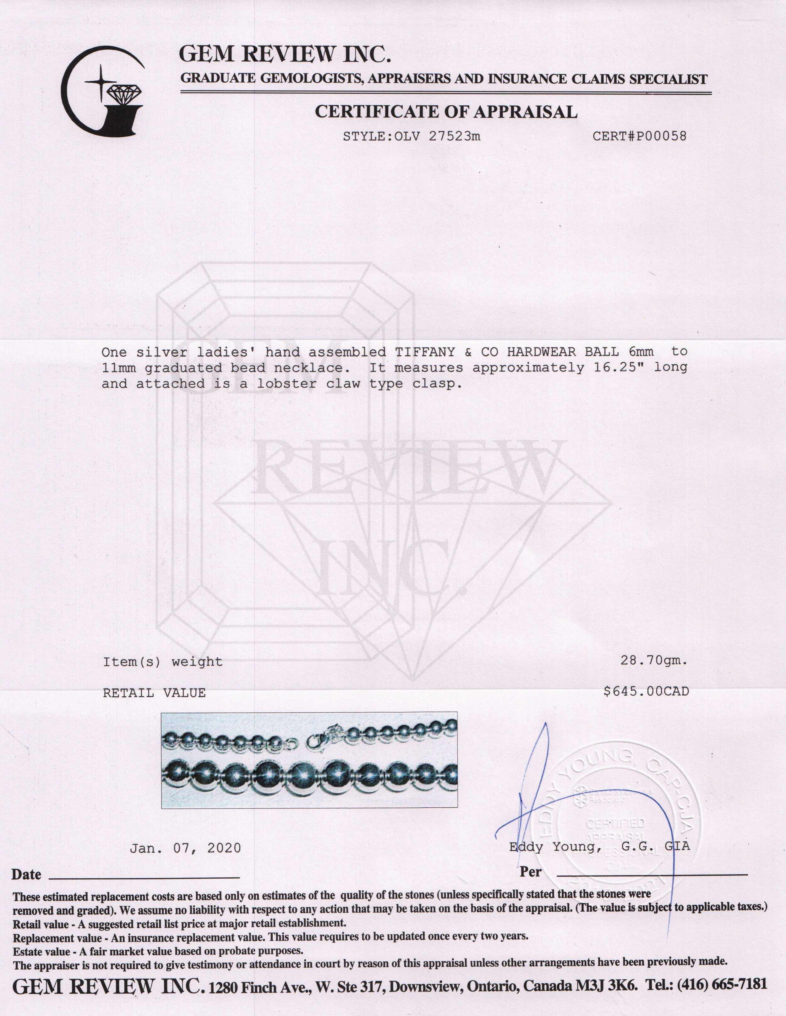 Tiffany & Co. HardWear Graduated Ball Necklace