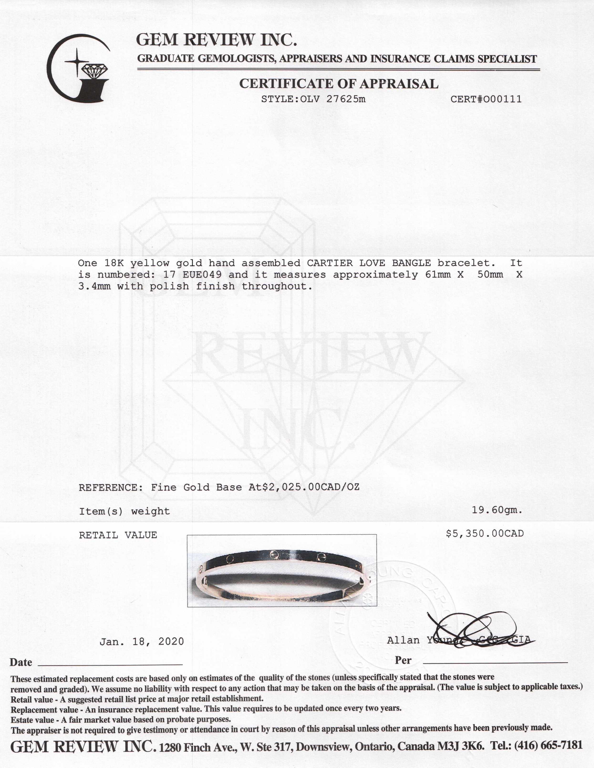 Cartier Love Bracelet, SM Model