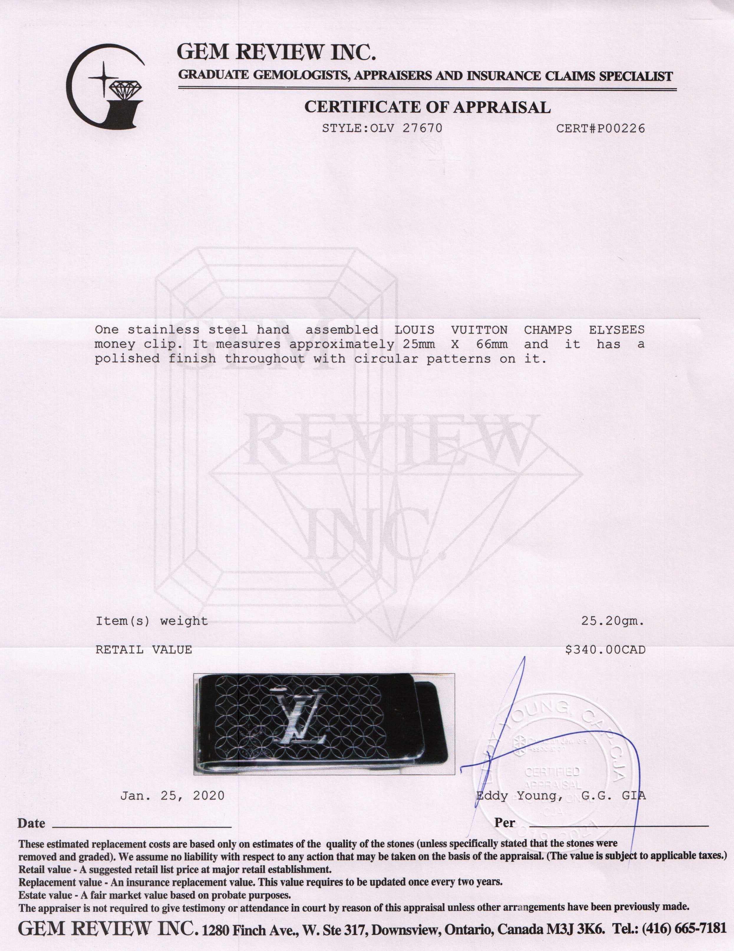 Louis Vuitton Champs Elysées Money Clip