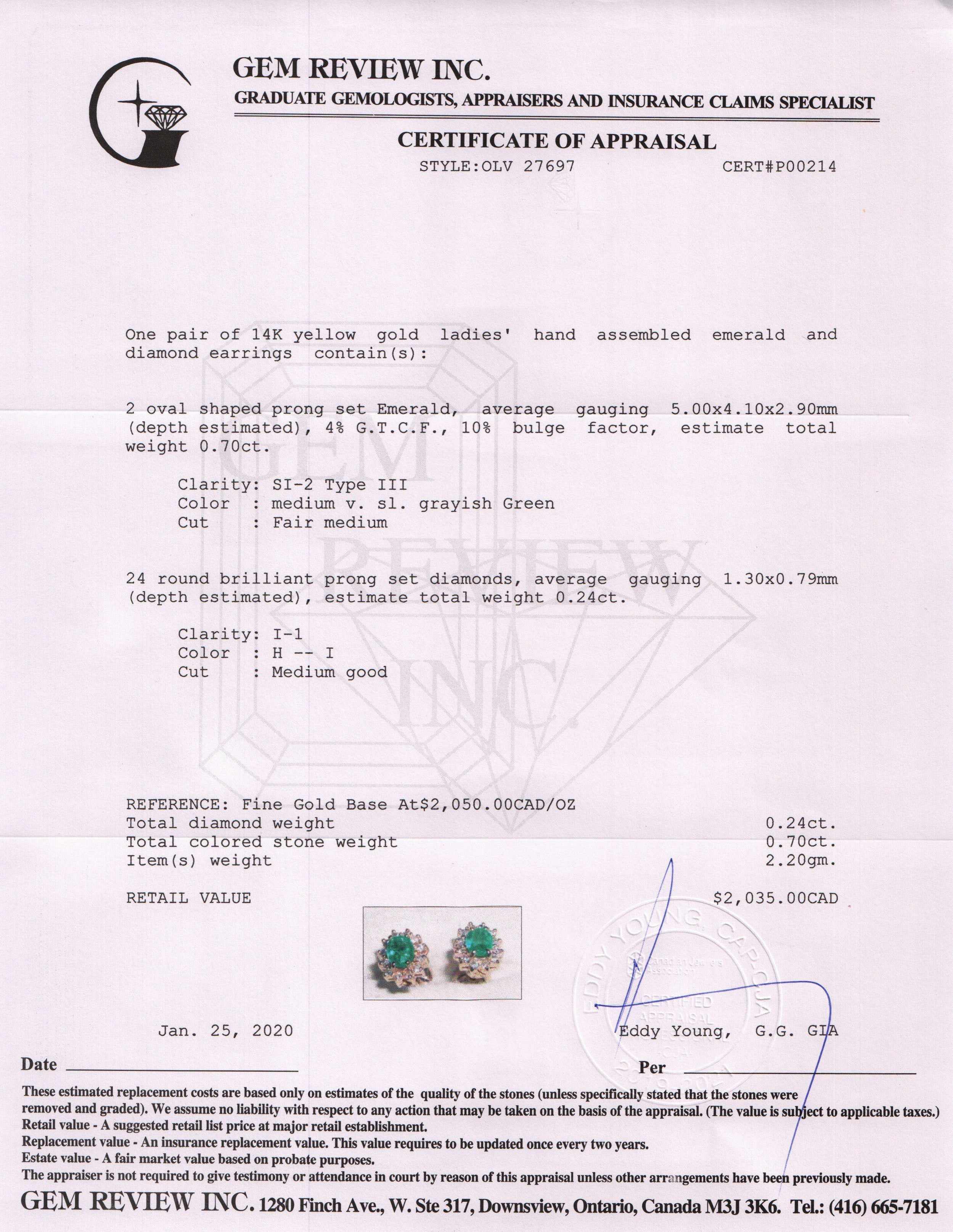 Emerald and Diamond Earrings