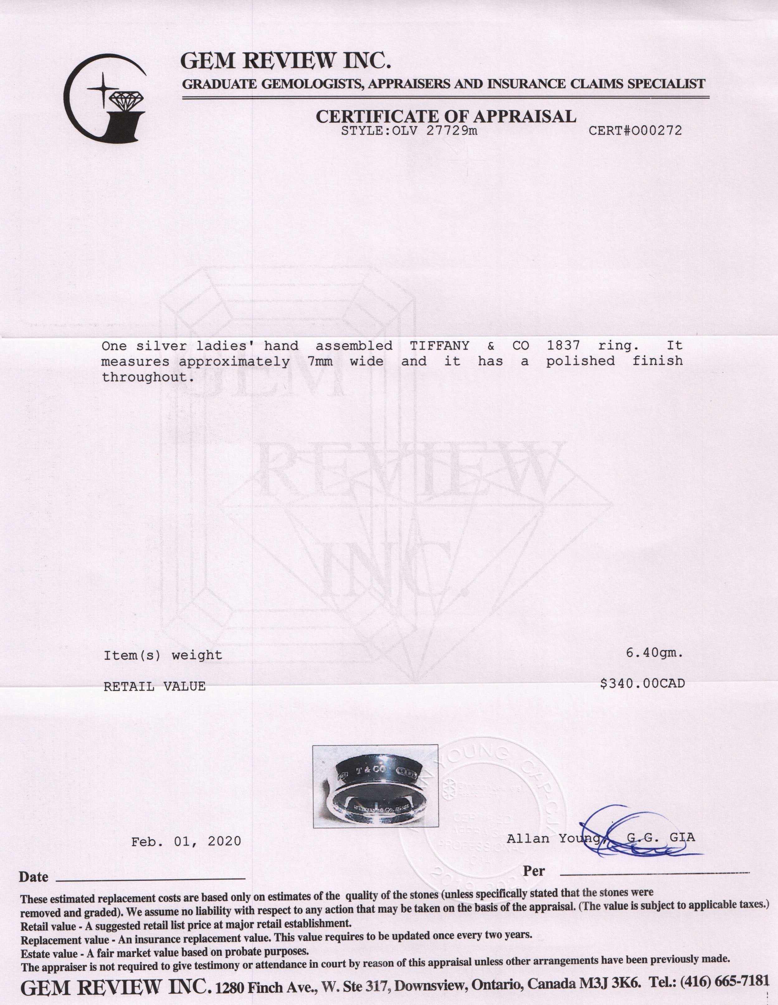 Tiffany & Co. 1837 Ring