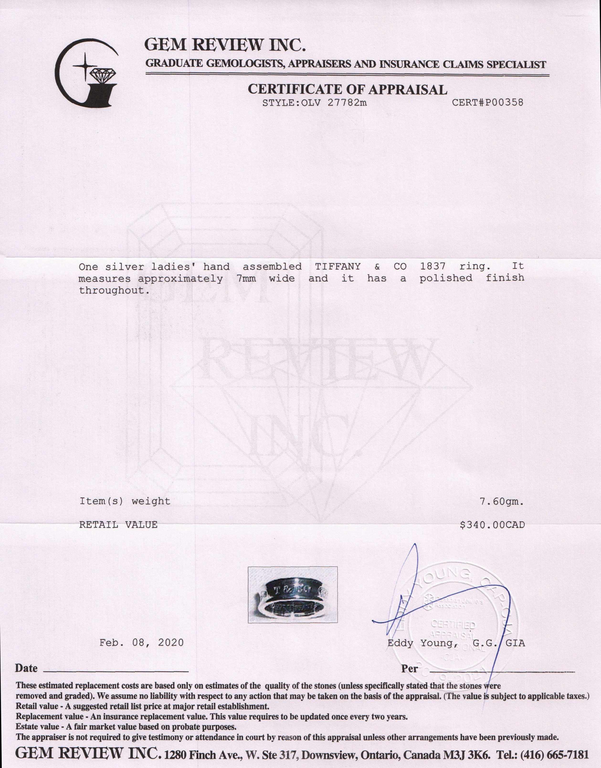 Tiffany & Co. 1837 Ring