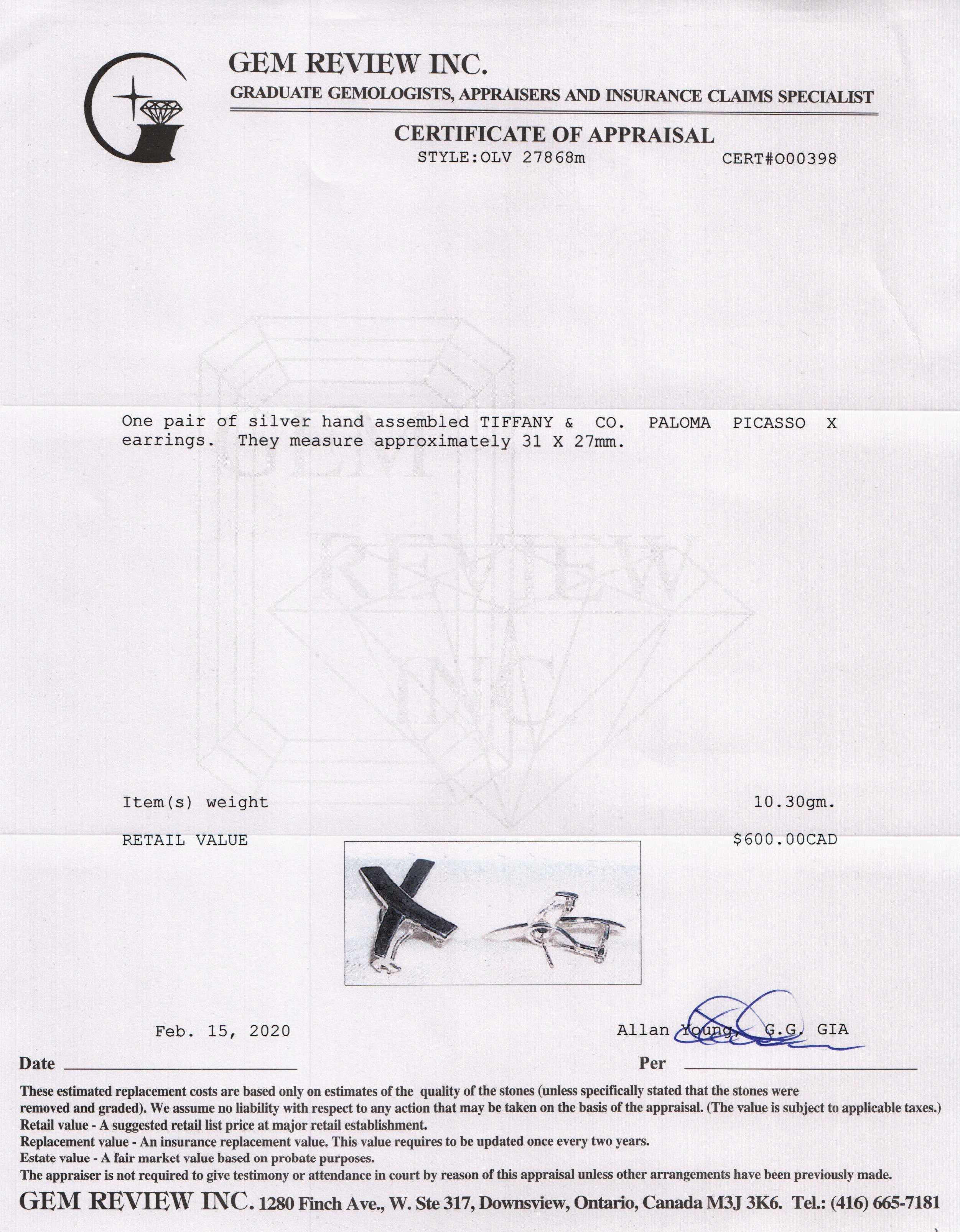 Tiffany & Co. Paloma Picasso X Earrings