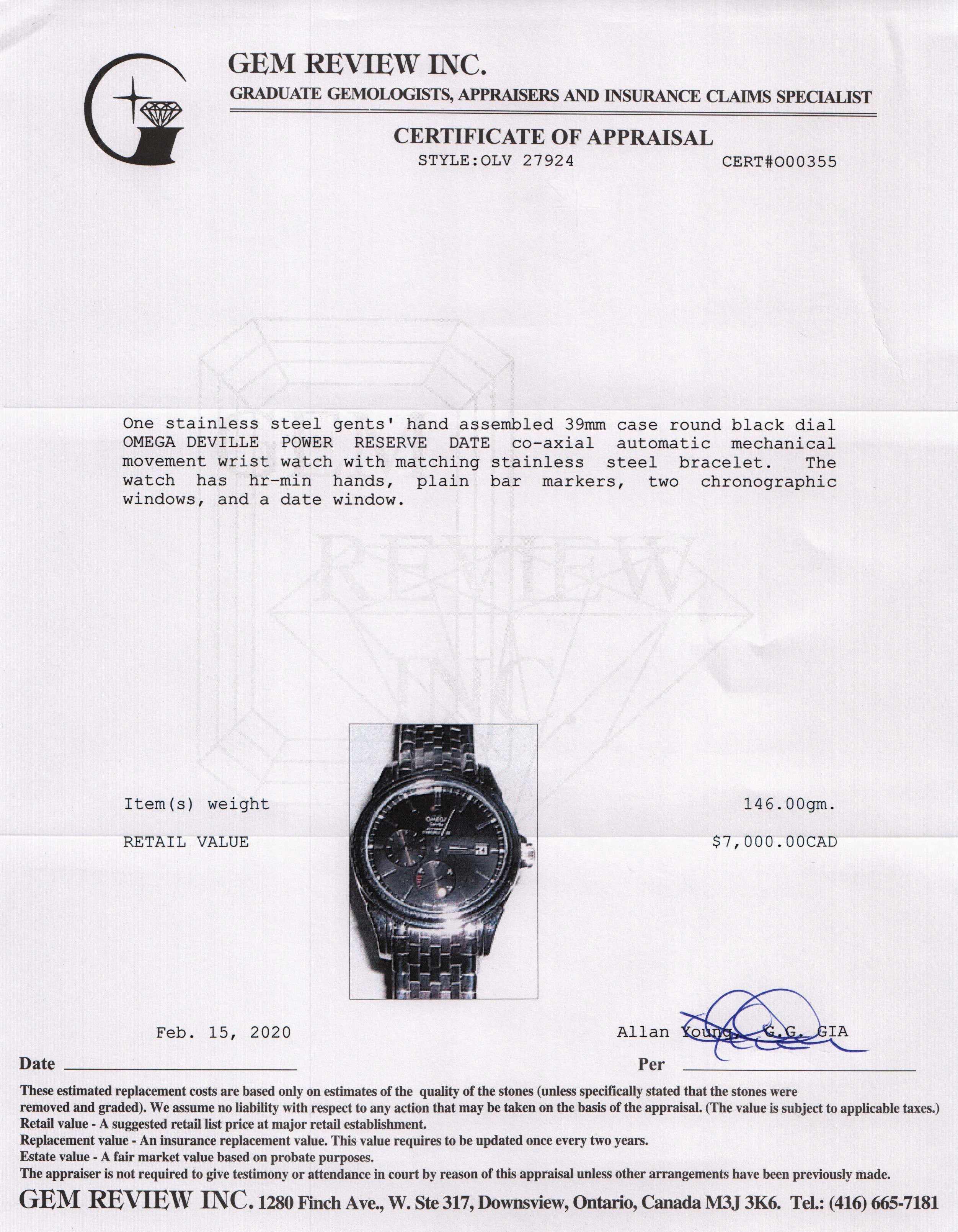 Omega Deville Co-Axial Power Reserve Watch