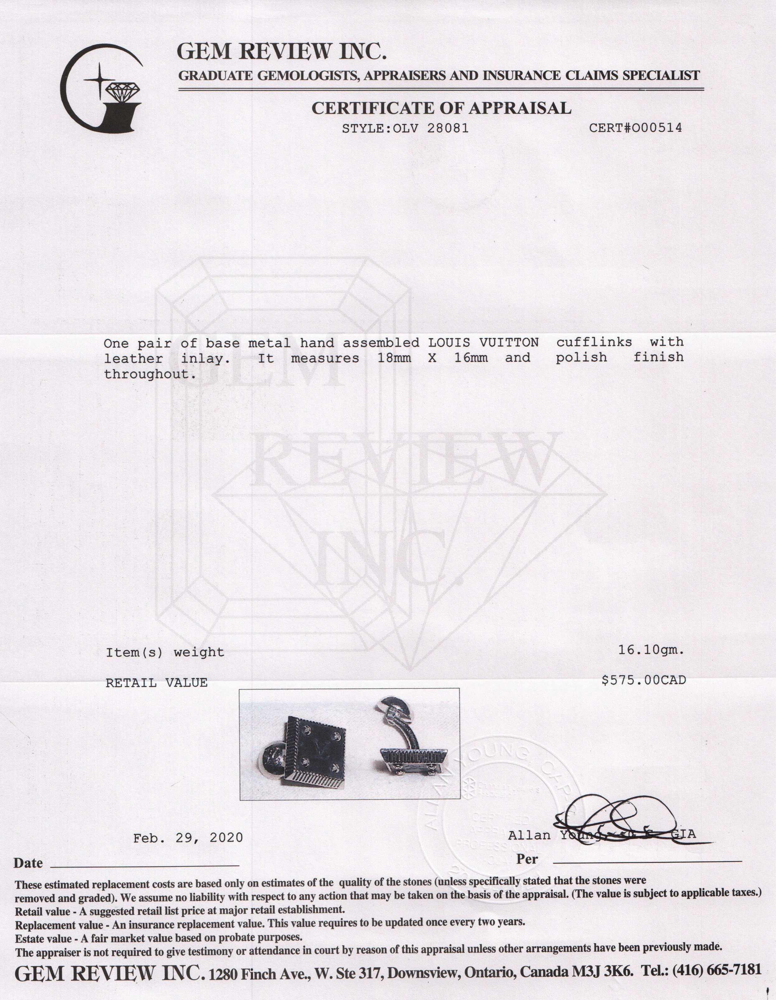 Louis Vuitton Cufflinks