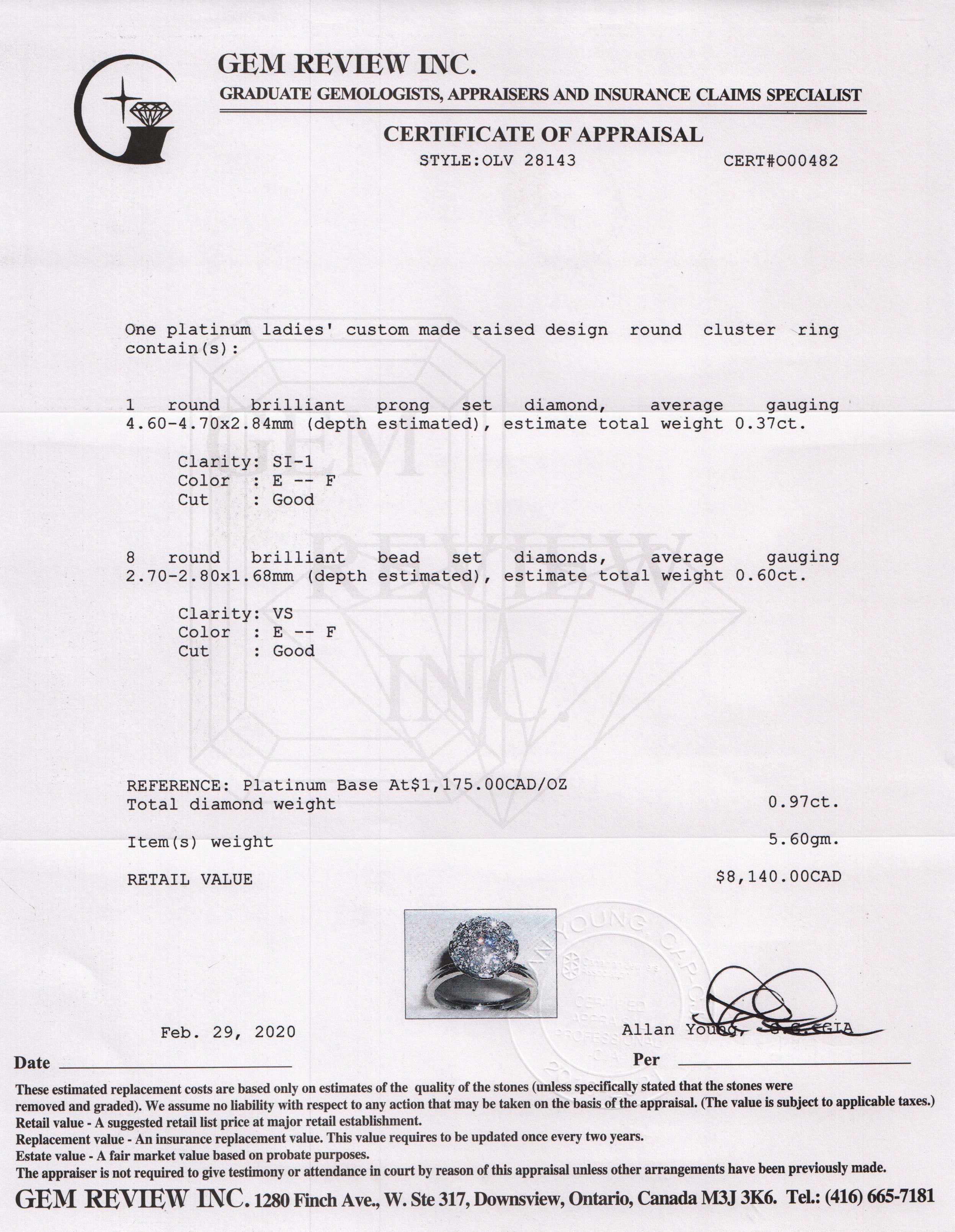 Platinum & Diamond Cluster Ring