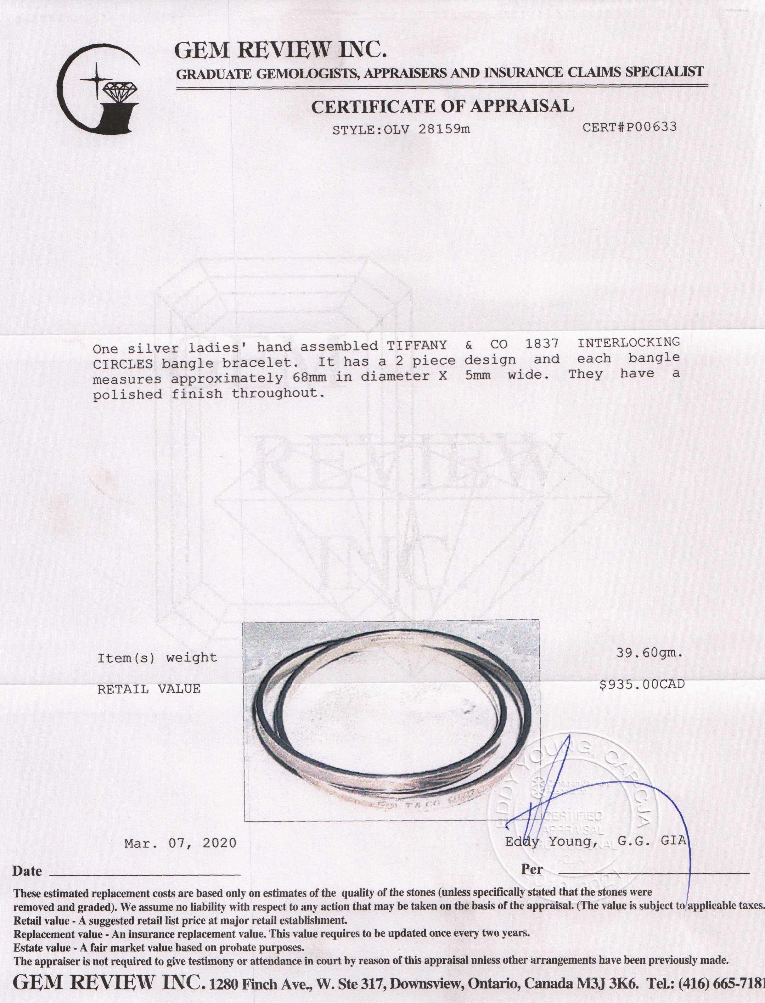 Tiffany & Co. 1837 Interlocking Circles Bangle