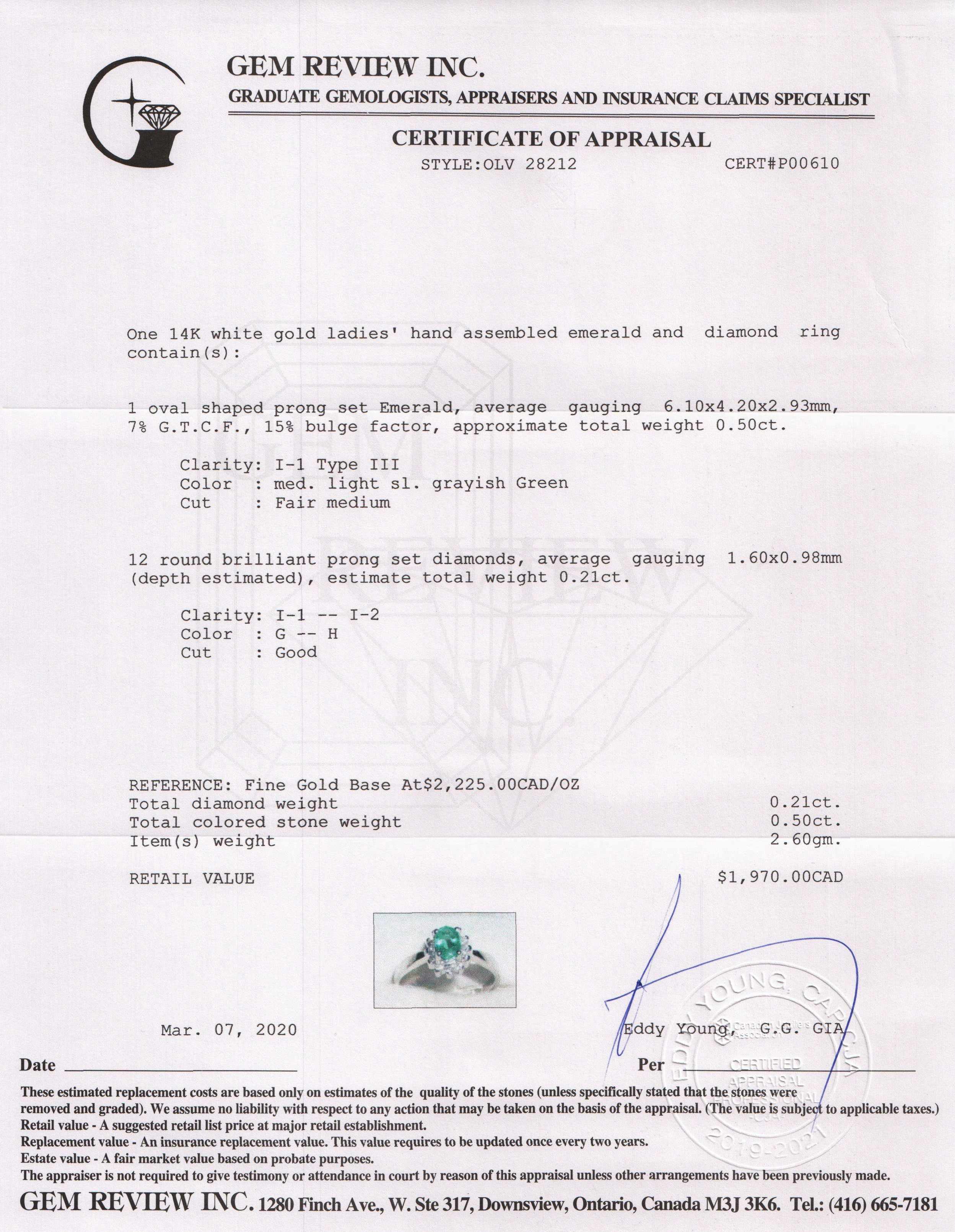 Emerald and Diamond Ring