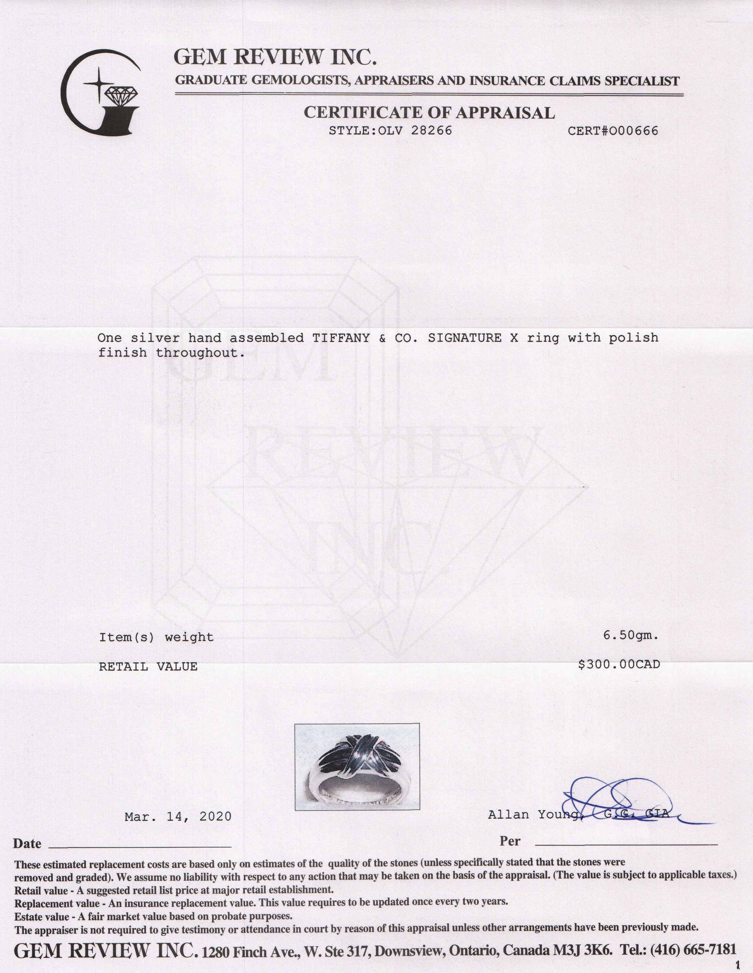 Tiffany & Co. Signature X Ring