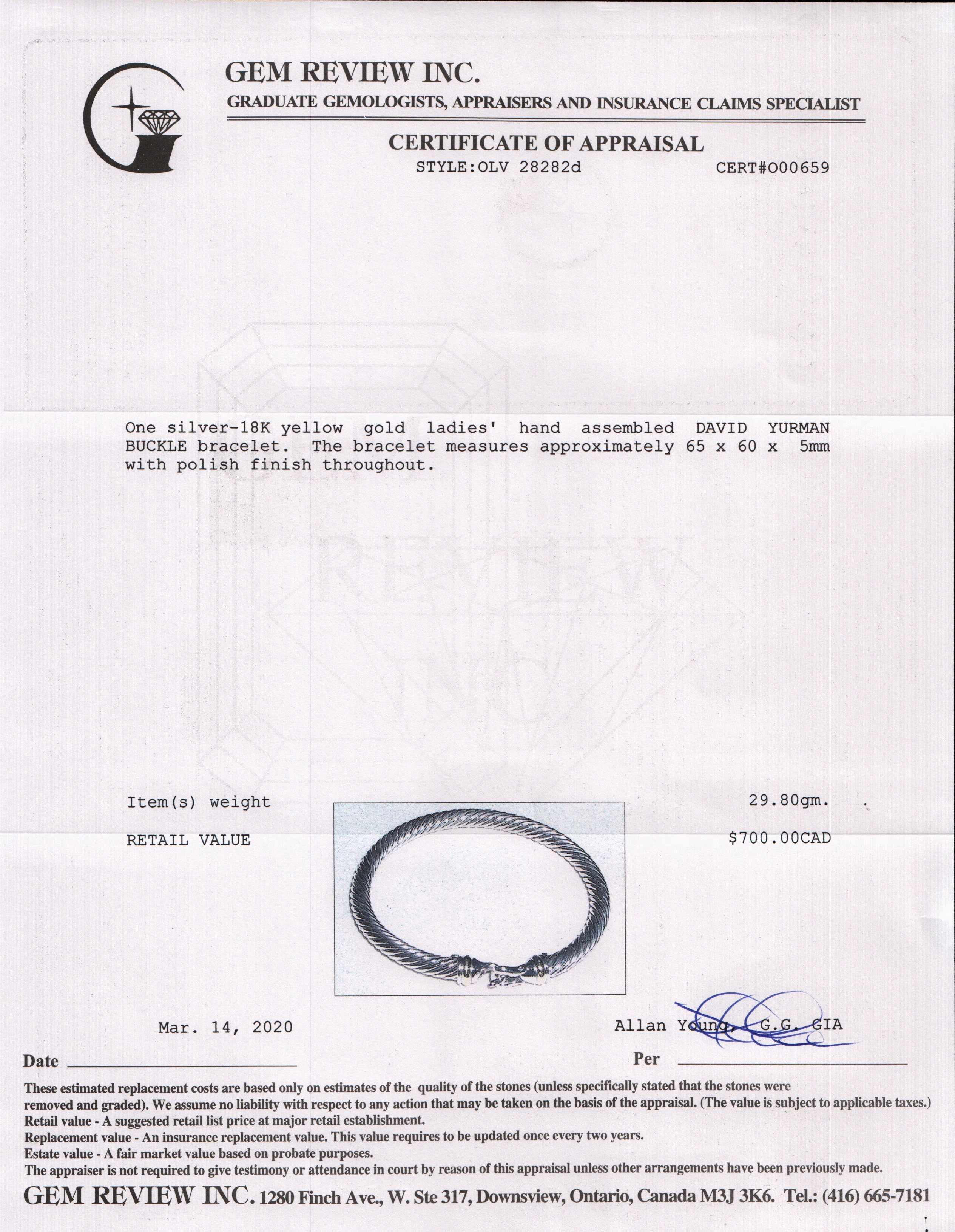 David Yurman Two-Tone Cable Classics Buckle Bracelet