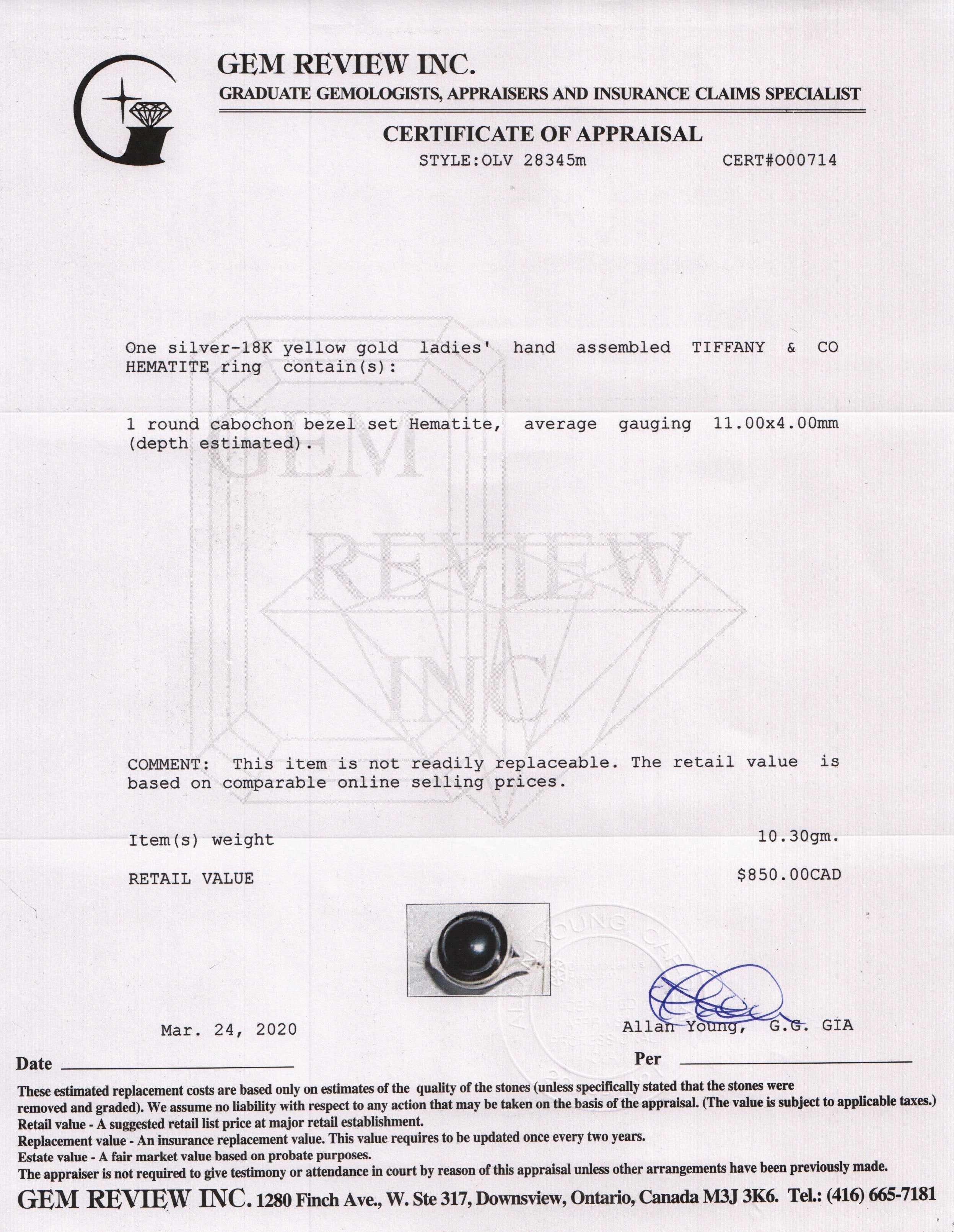 Tiffany & Co. Hematite Two-Tone Cocktail Ring