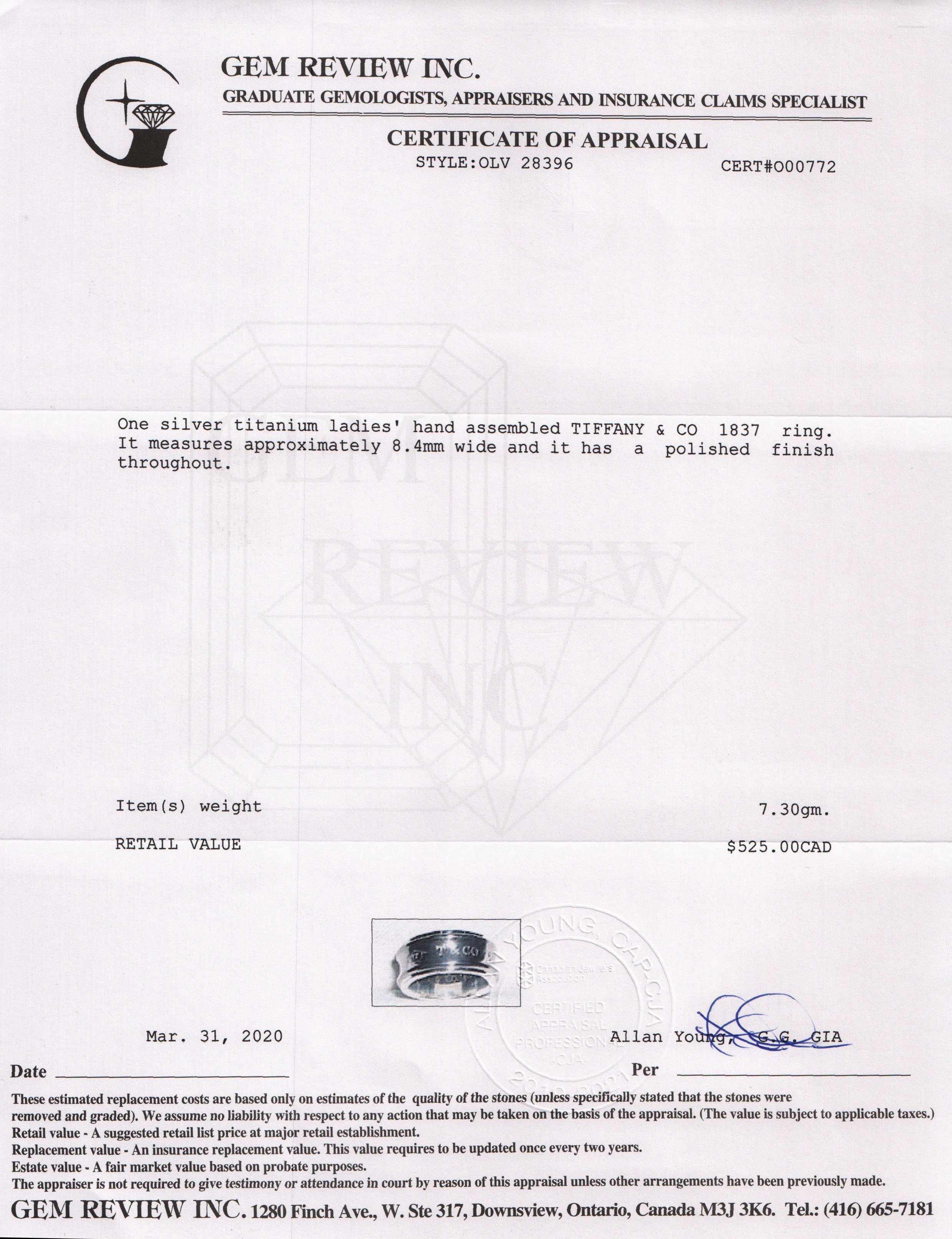 Tiffany & Co. 1837 Ring