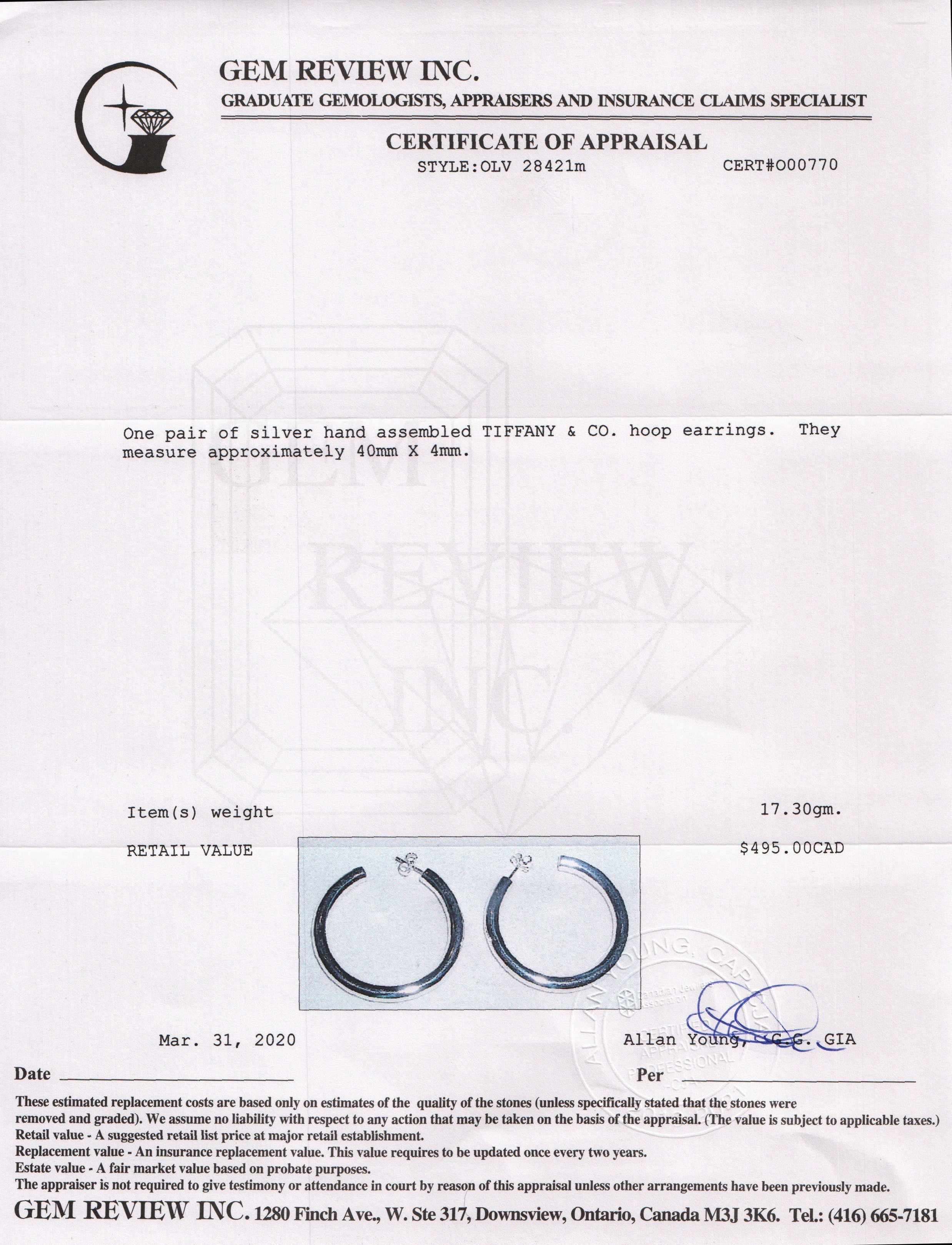 Tiffany & Co. Hoop Earrings