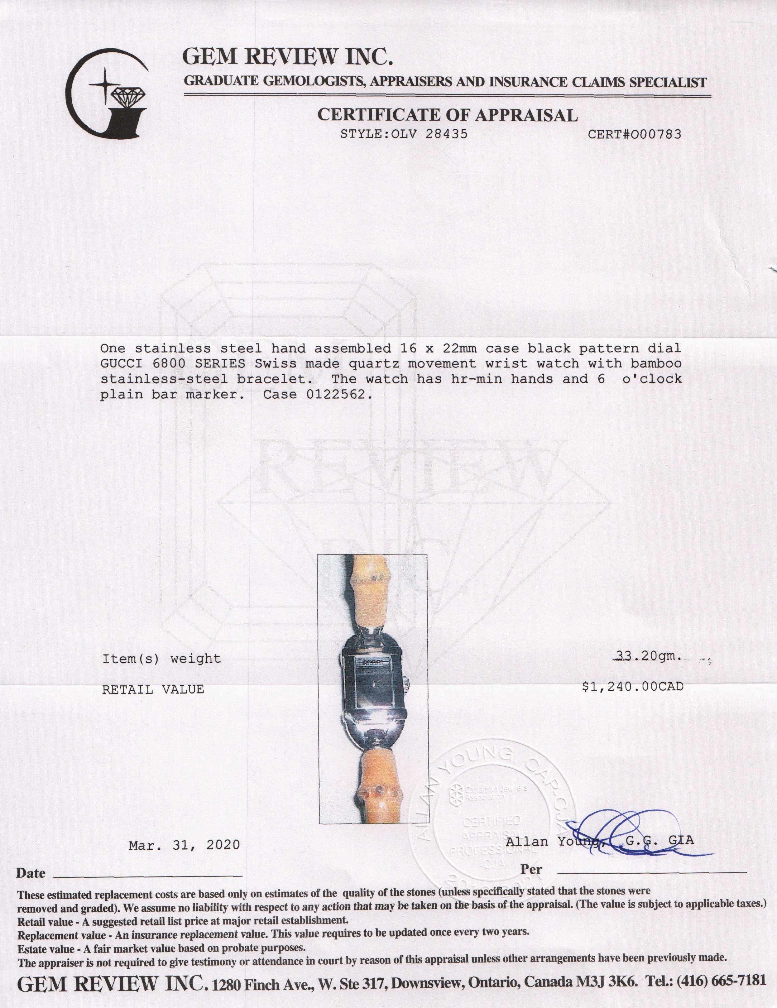 Gucci 6800 Series Watch w/ Box