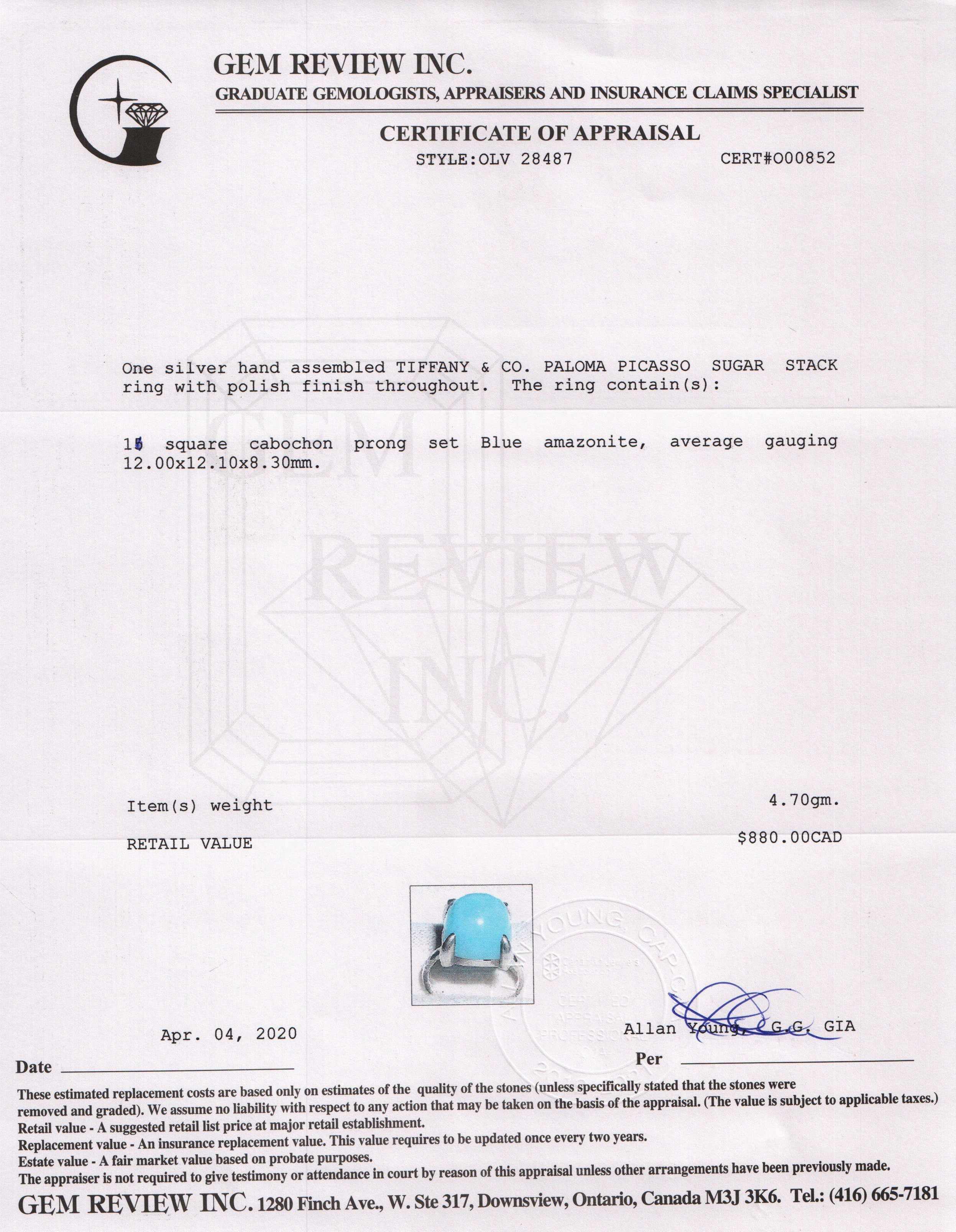 Tiffany & Co. Paloma Picasso Sugar Stacks Ring