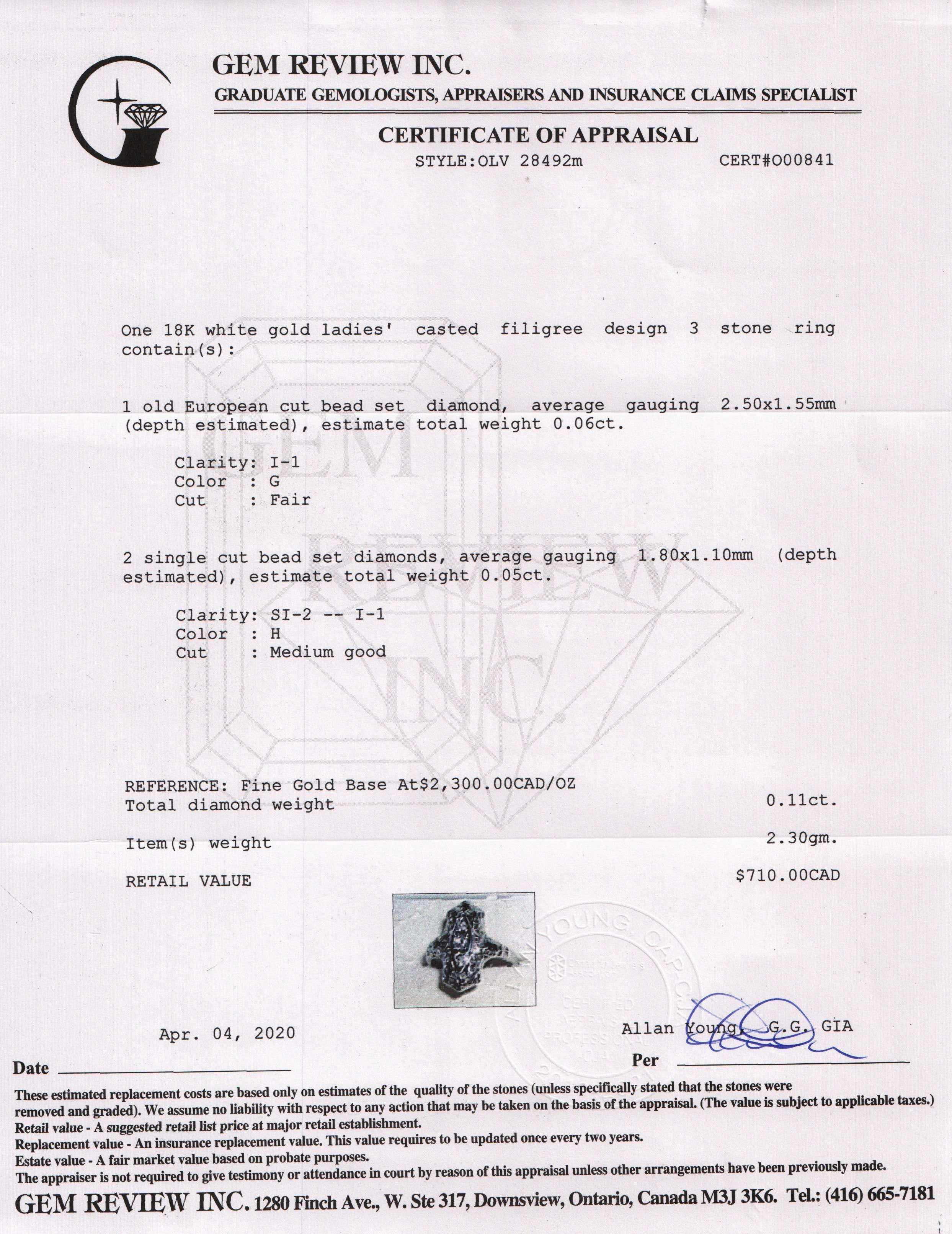 Antique Filigree Diamond Ring