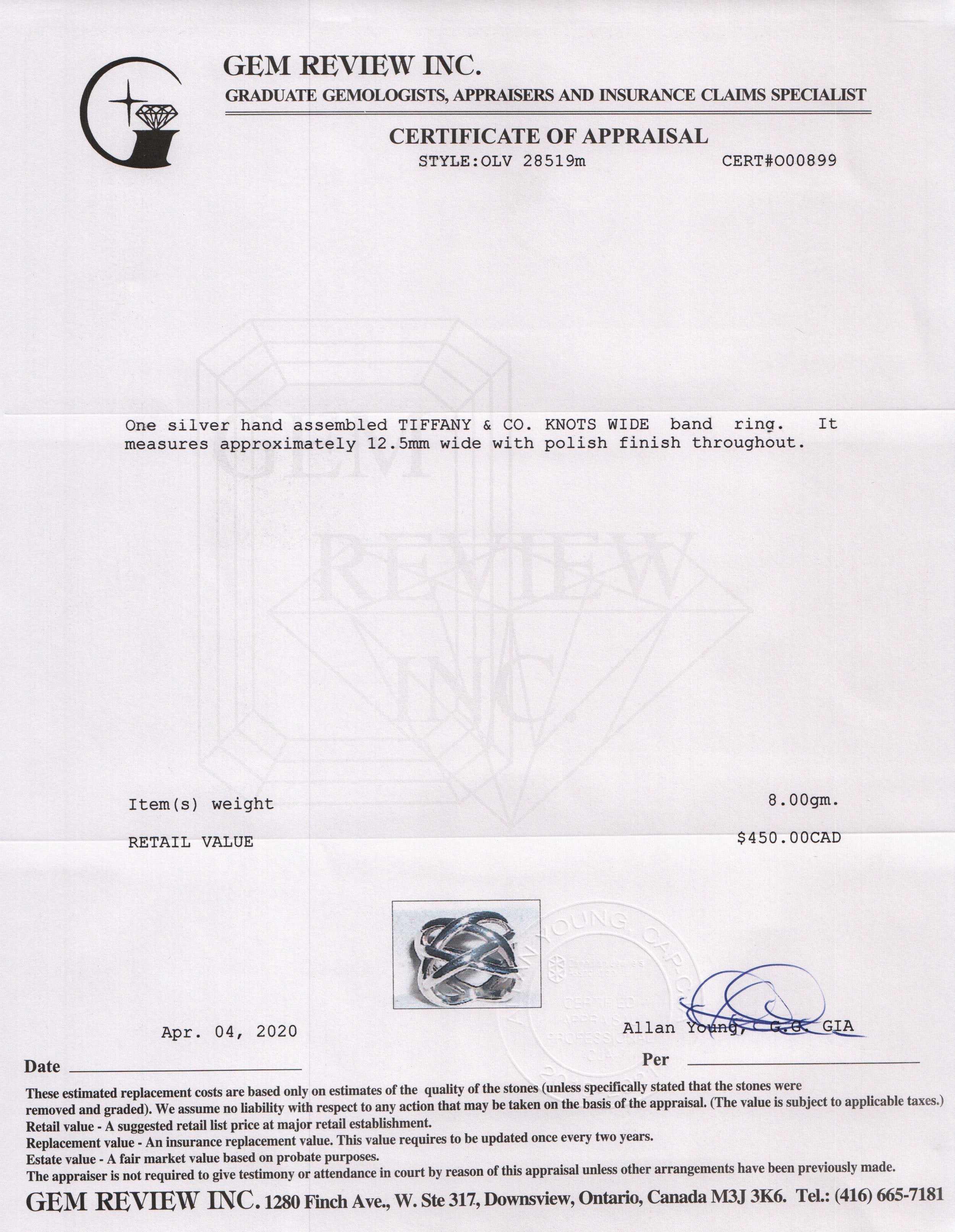 Tiffany & Co. Knots Wide Band Ring