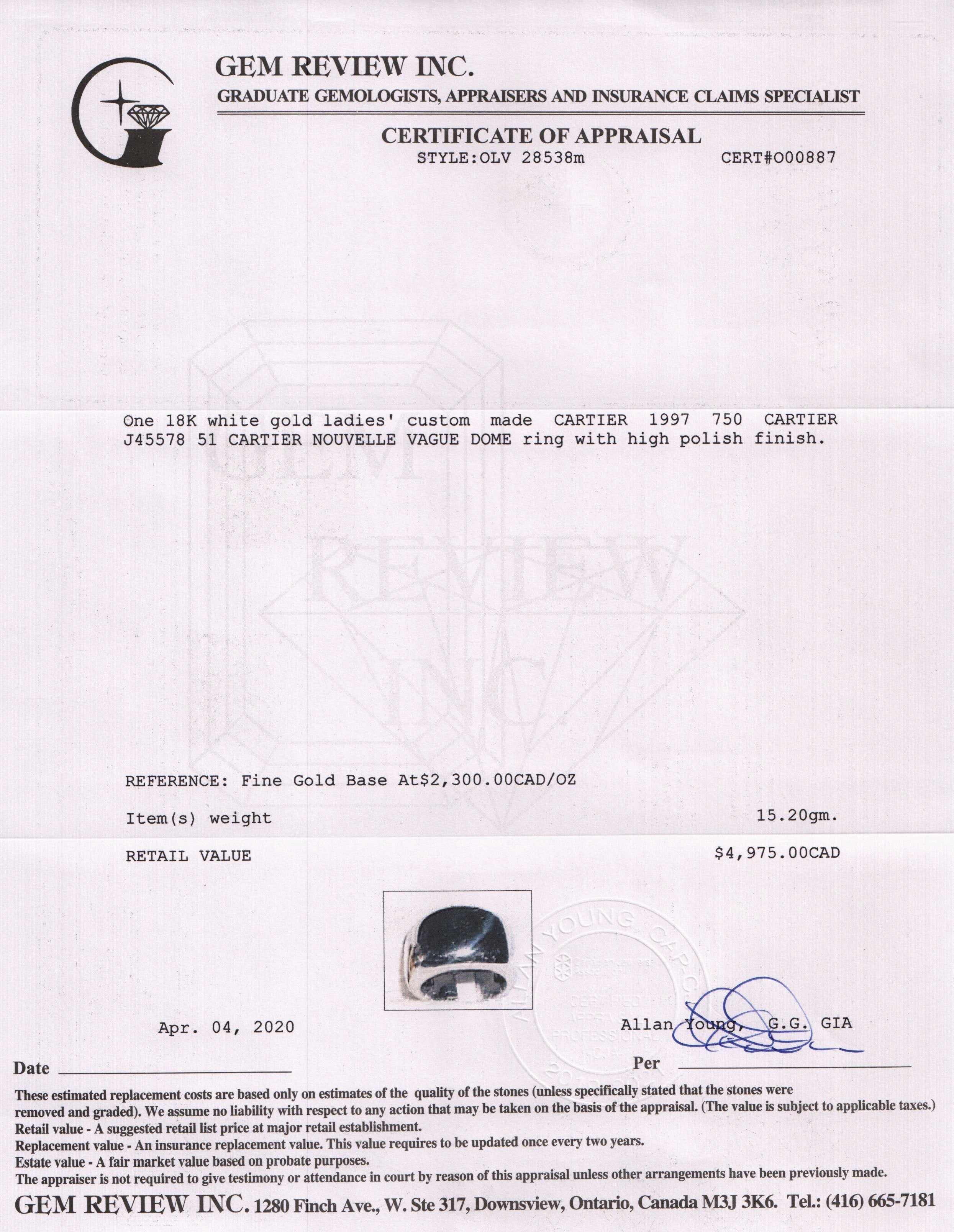 Cartier Vintage Nouvelle Vague Dome Ring