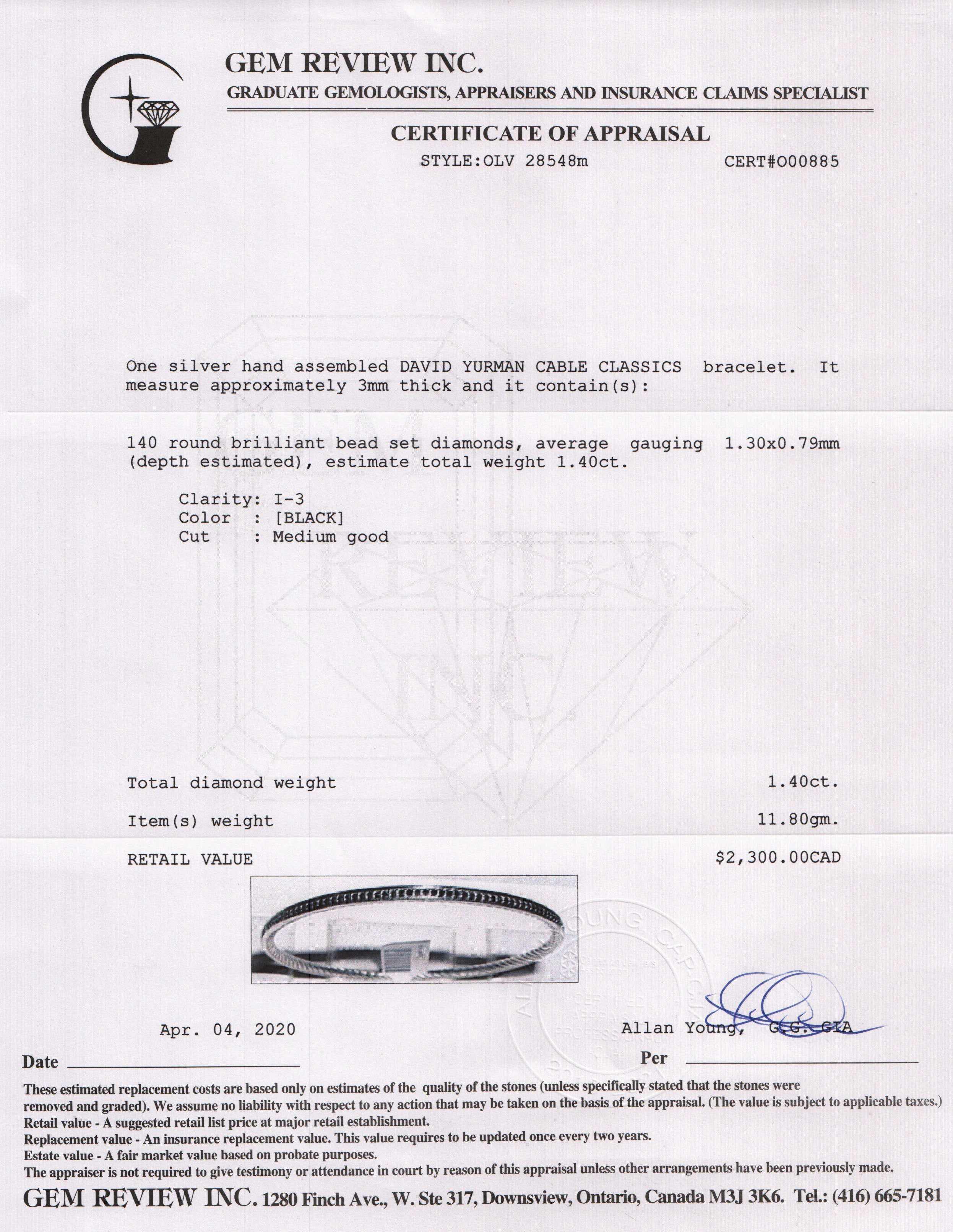 David Yurman Black Diamond Graphite Ice Bangle