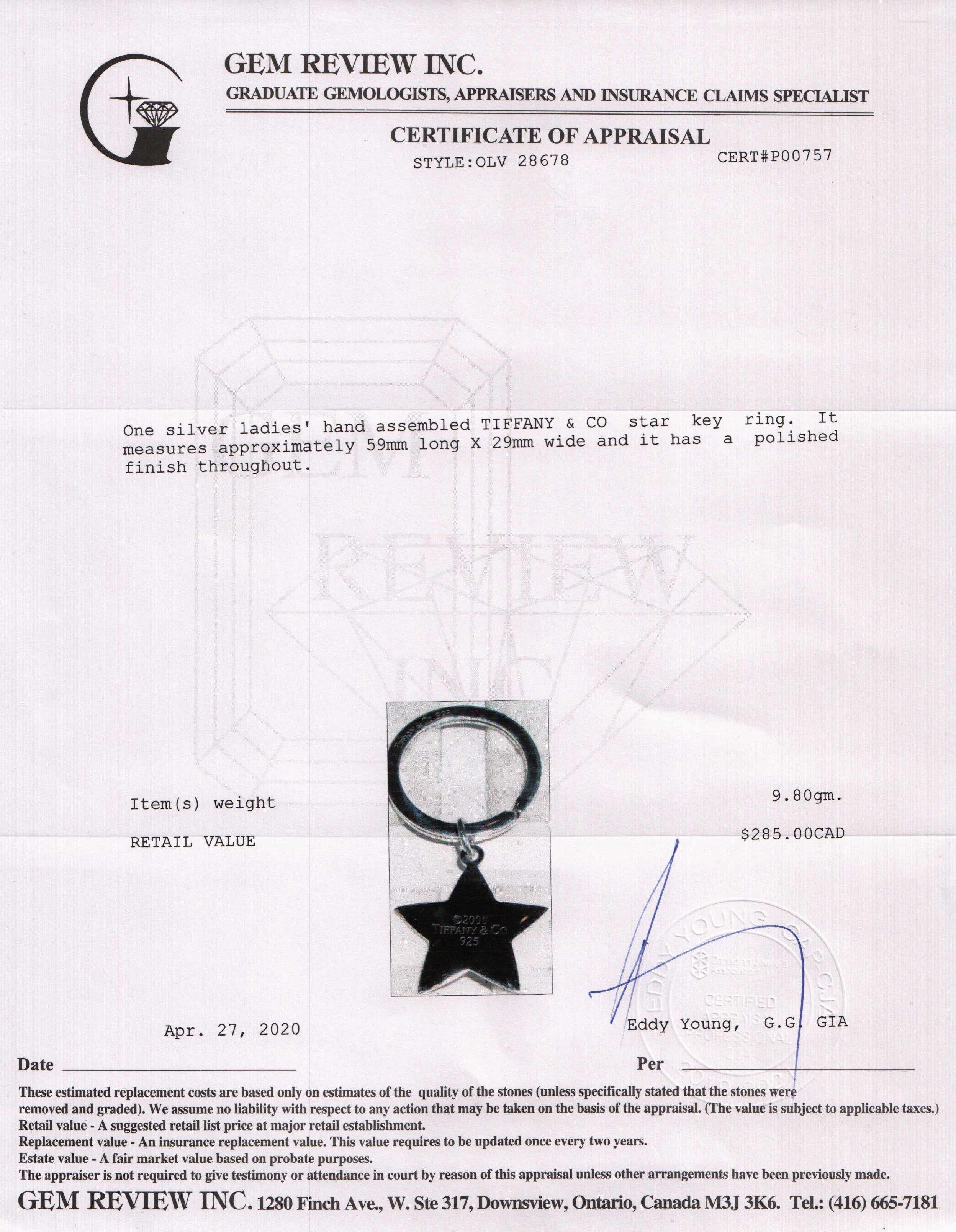 Tiffany & Co. Star Key Ring