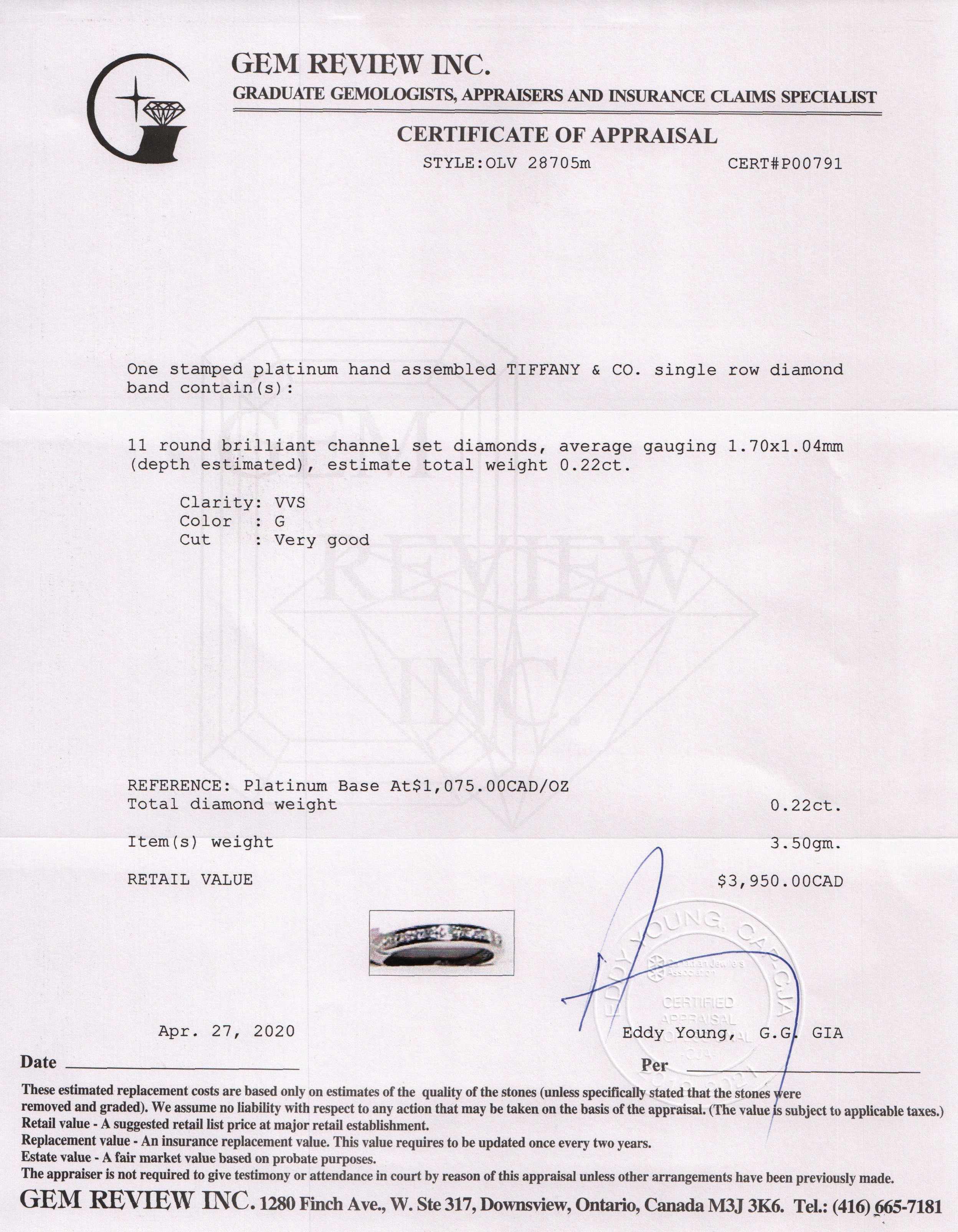 Tiffany & Co. Platinum & Diamond Band