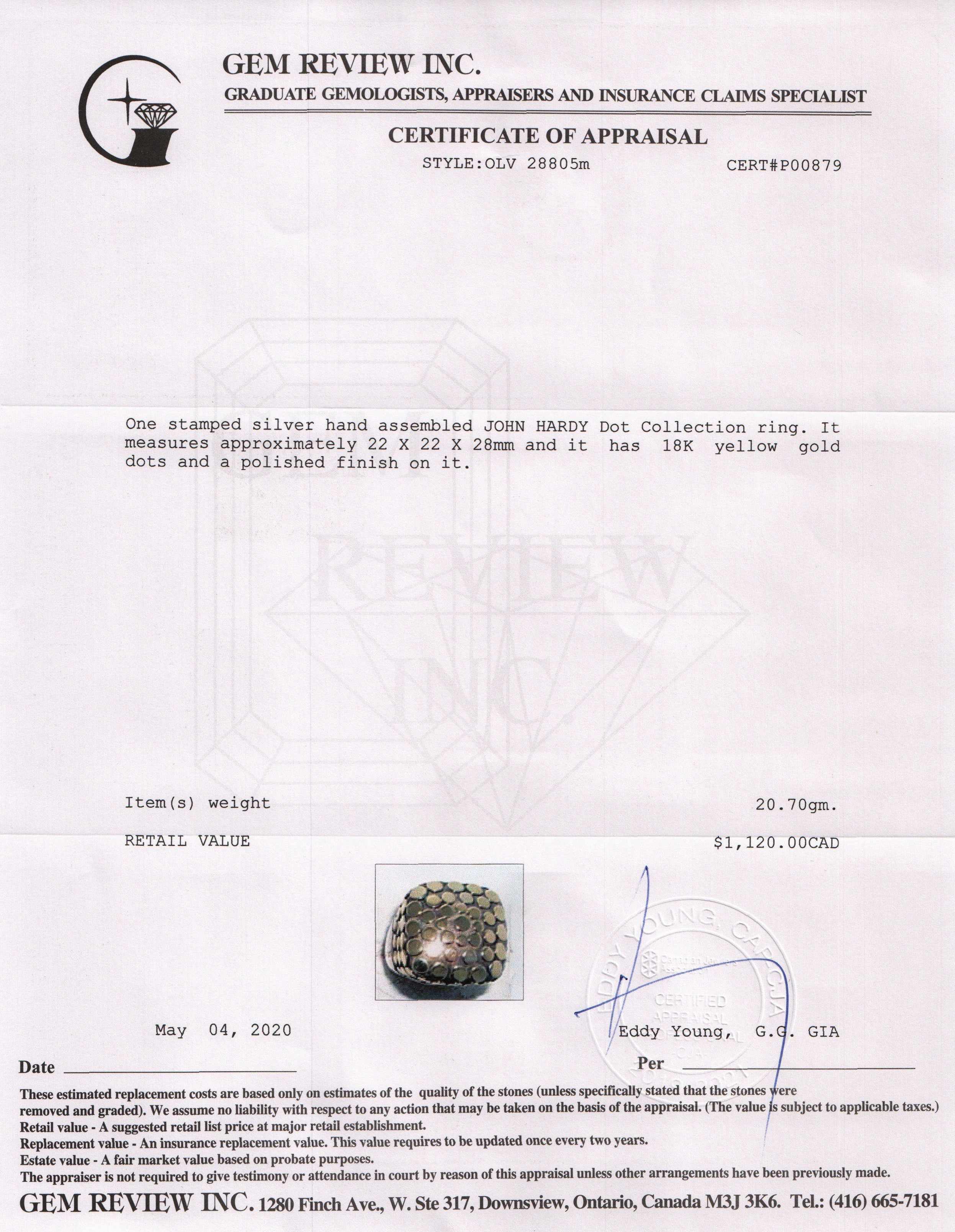 John Hardy Two-Tone Dot Cocktail Ring