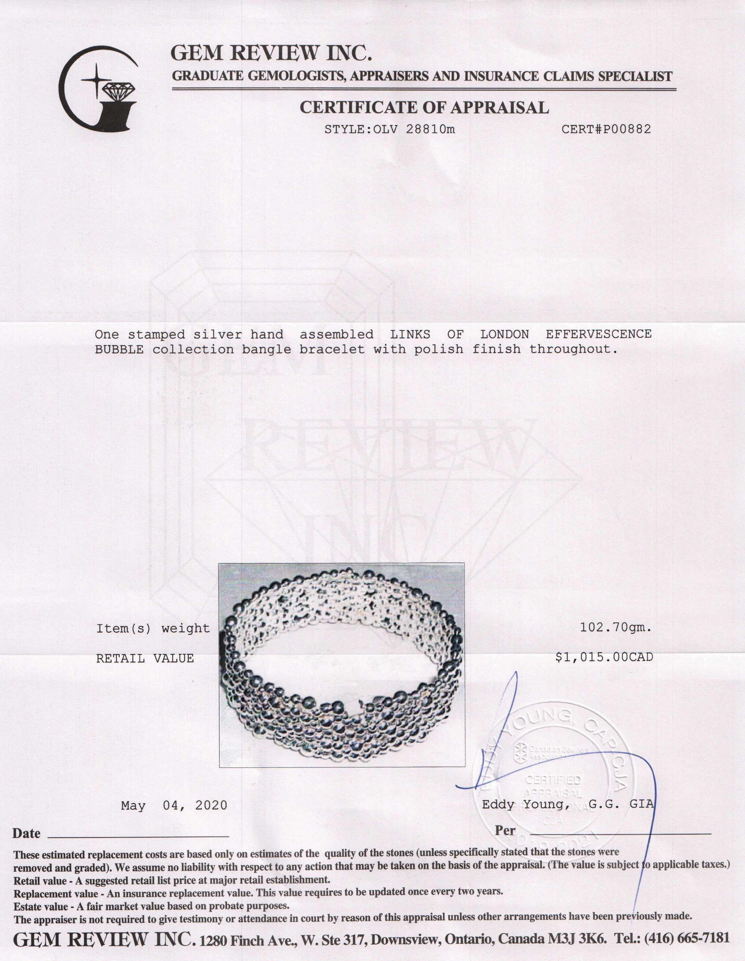 Links of London Effervescence Bubble Bangle Bracelet