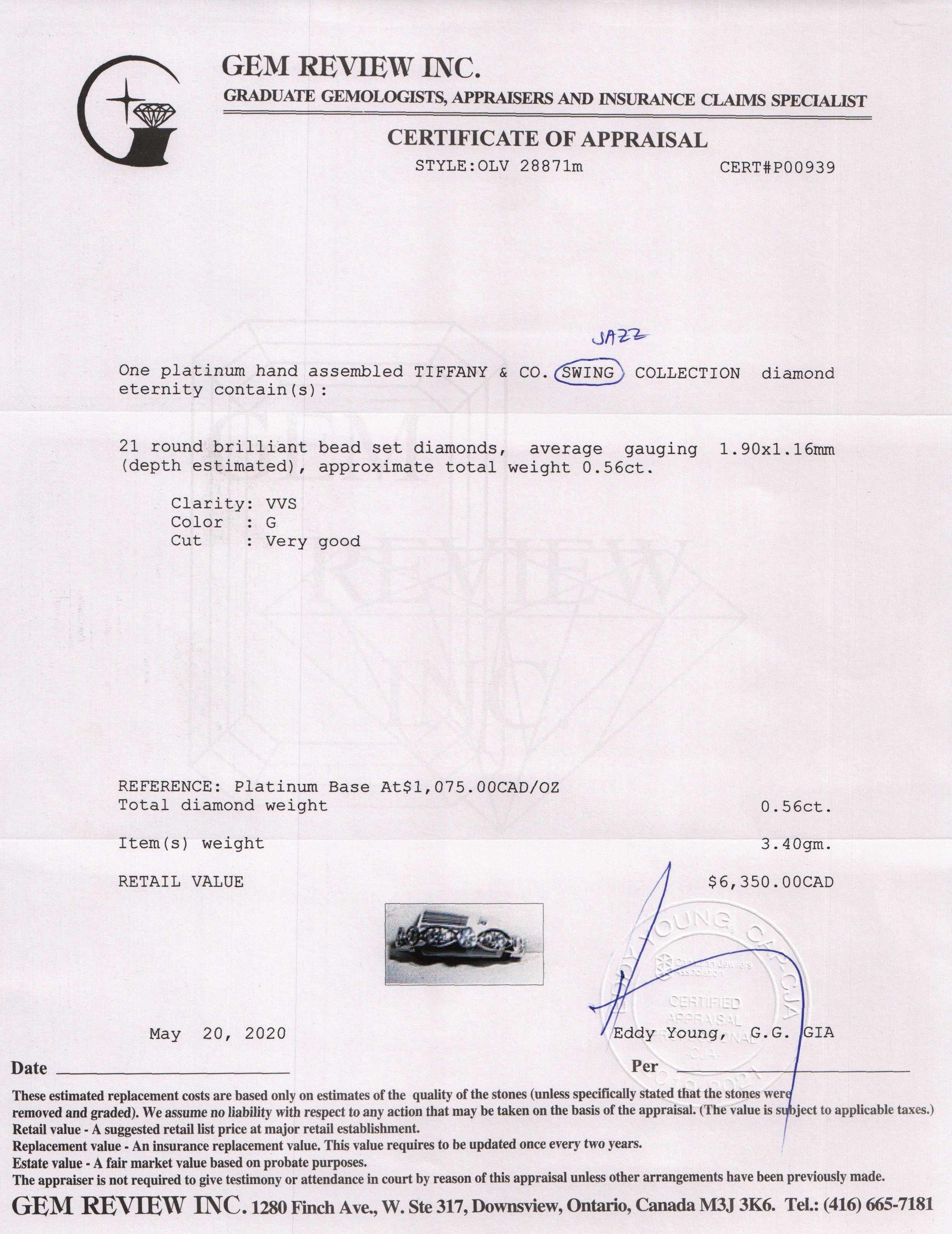 Tiffany & Co. Platinum & Diamond Jazz Ring