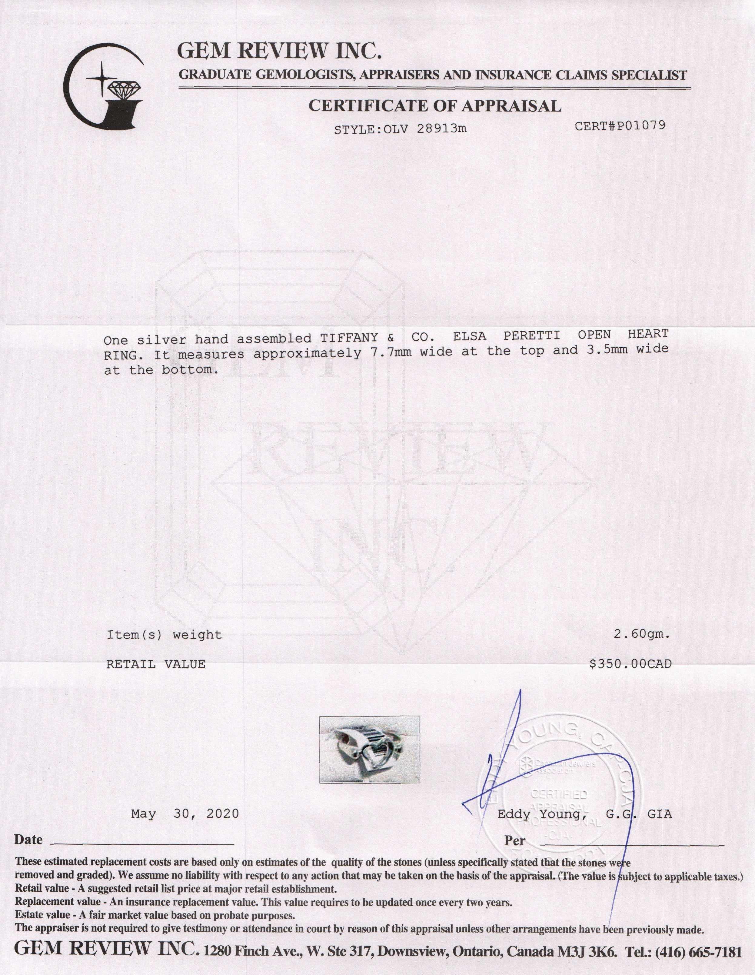 Tiffany & Co. Elsa Peretti Open Heart Ring