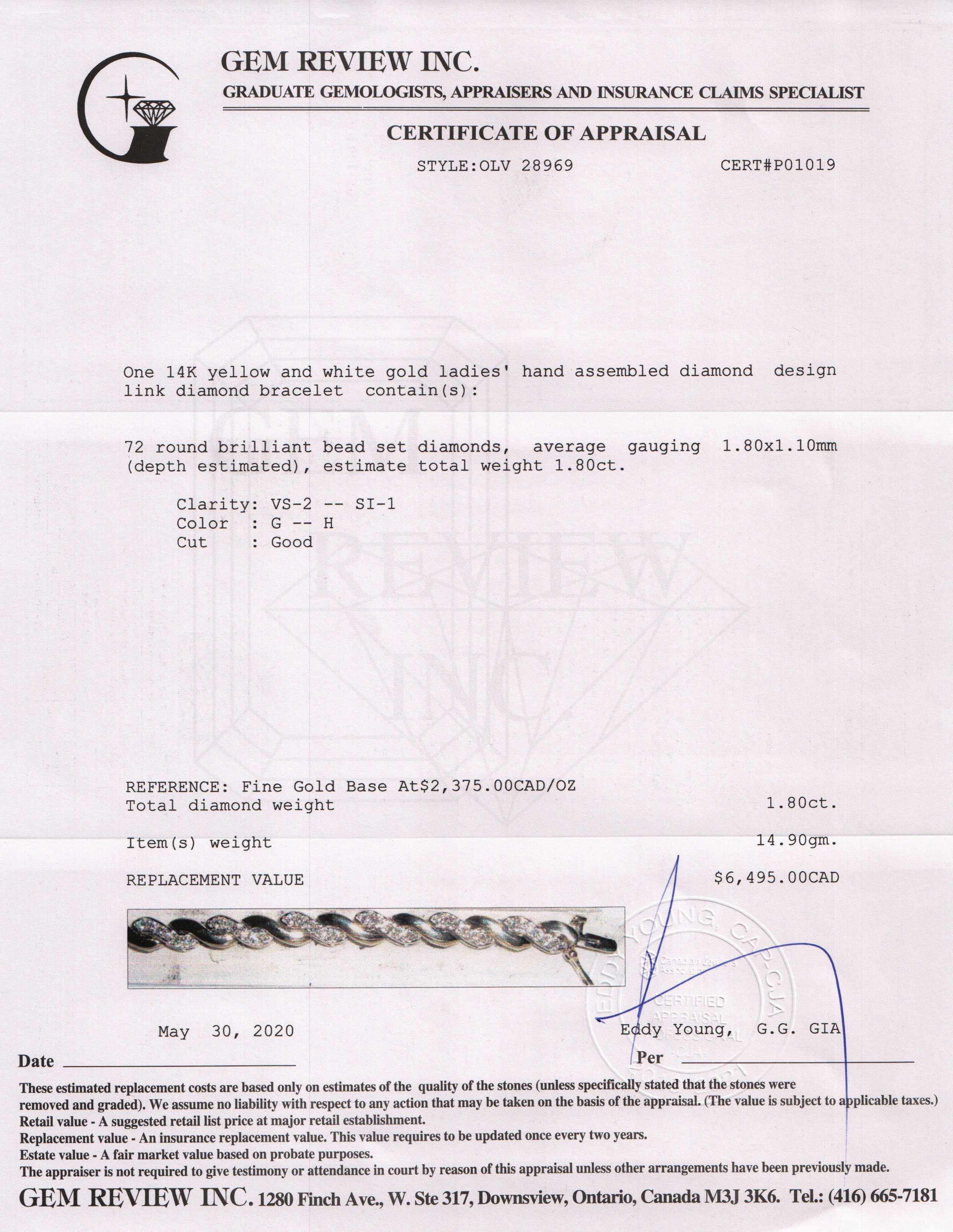 Two-Tone Diamond Tennis Bracelet