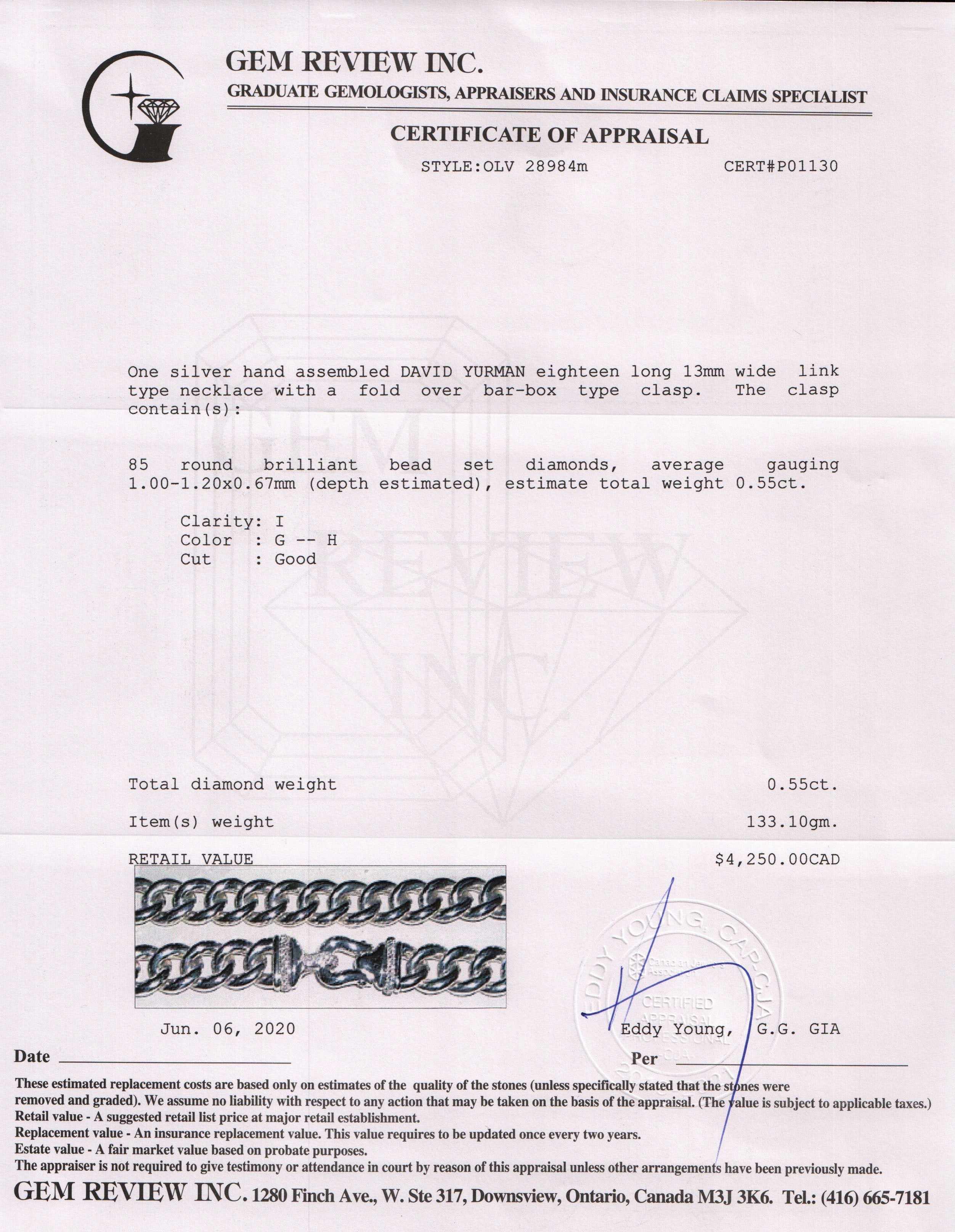 David Yurman Cable Buckle Chain Necklace with Diamonds