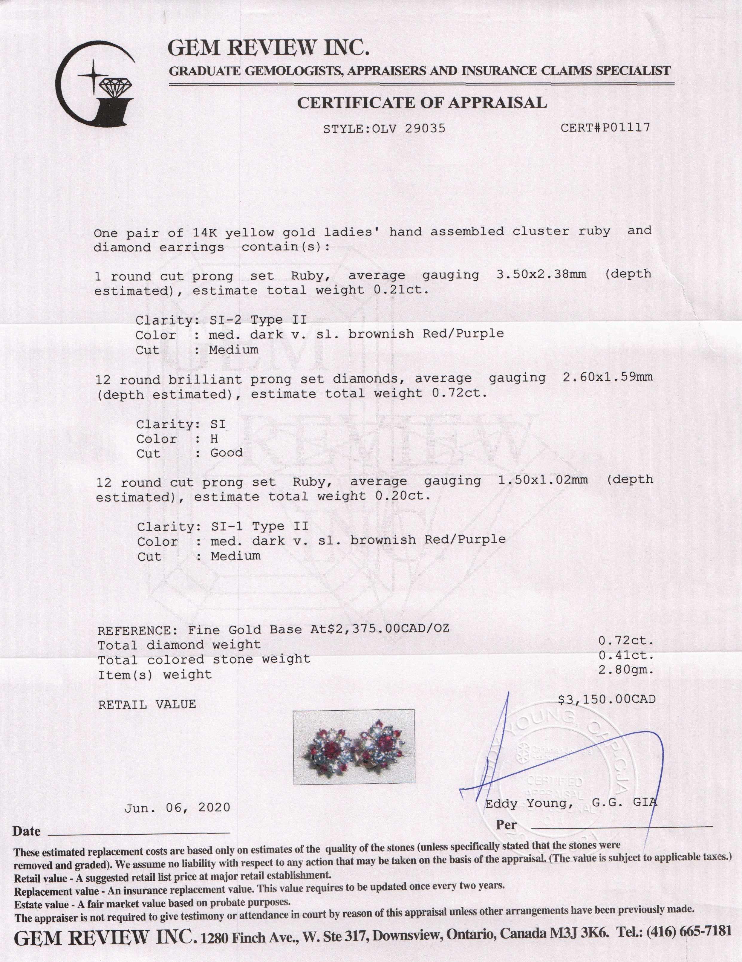 Ruby and Diamond Earrings