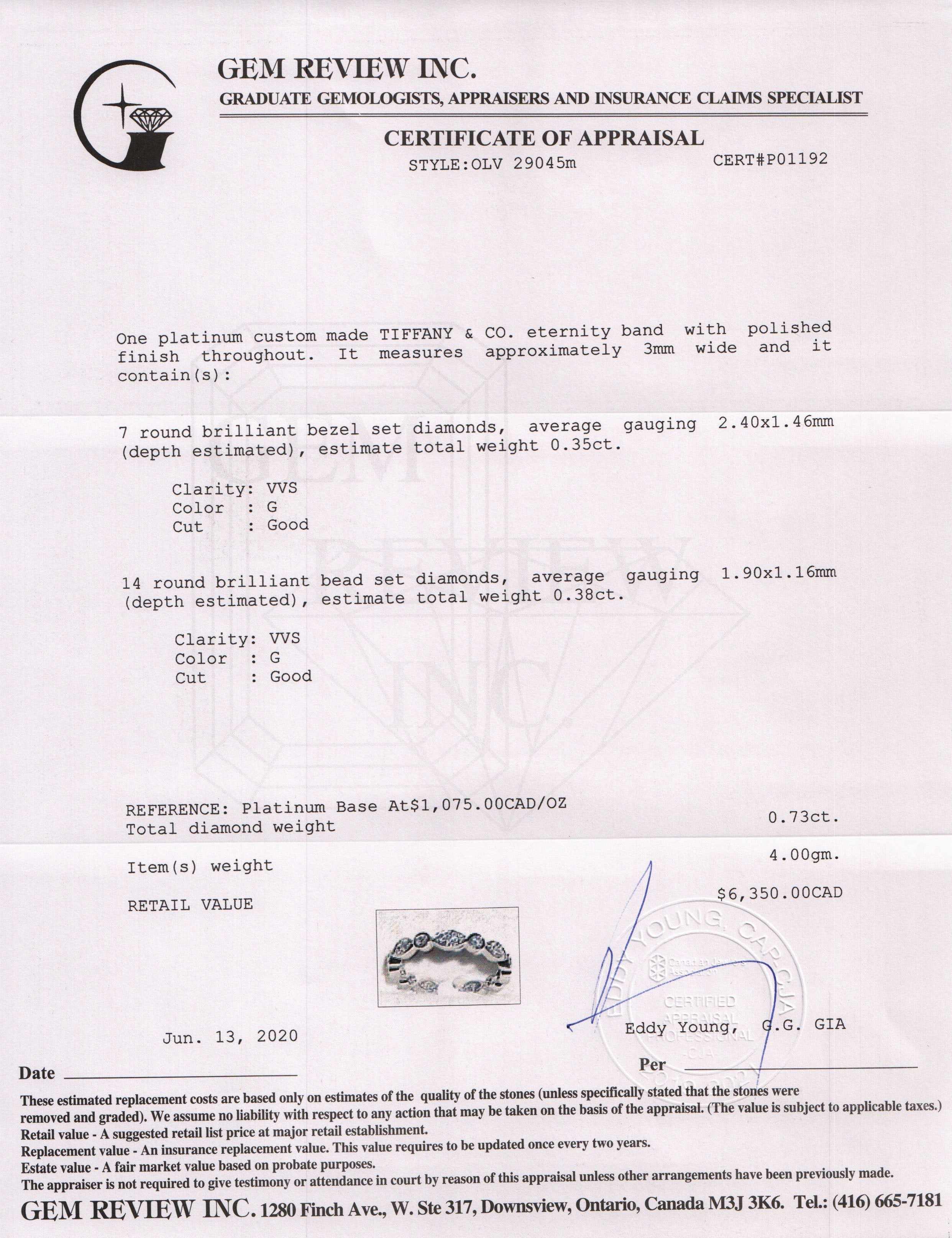 Tiffany & Co. Platinum & Diamond Jazz Ring