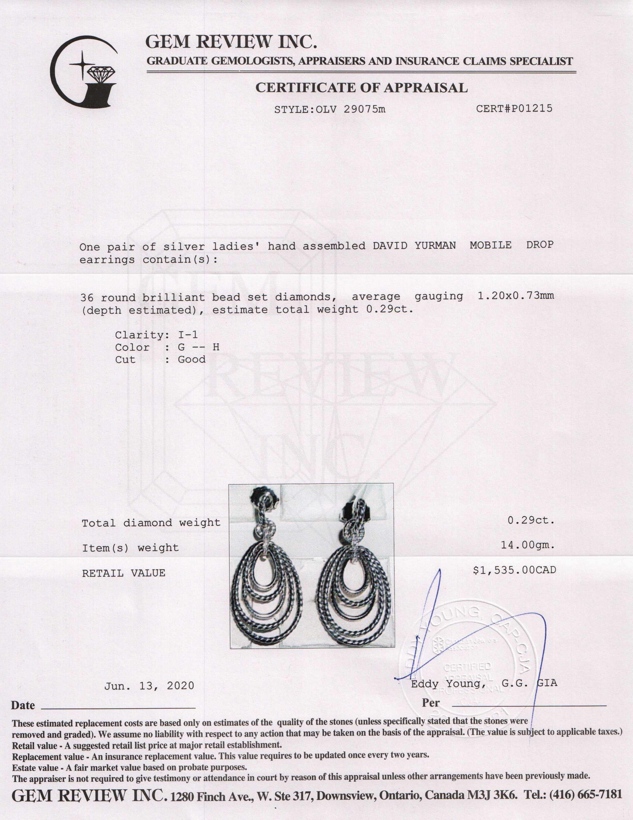 David Yurman Mobile Drop Earrings with Diamonds