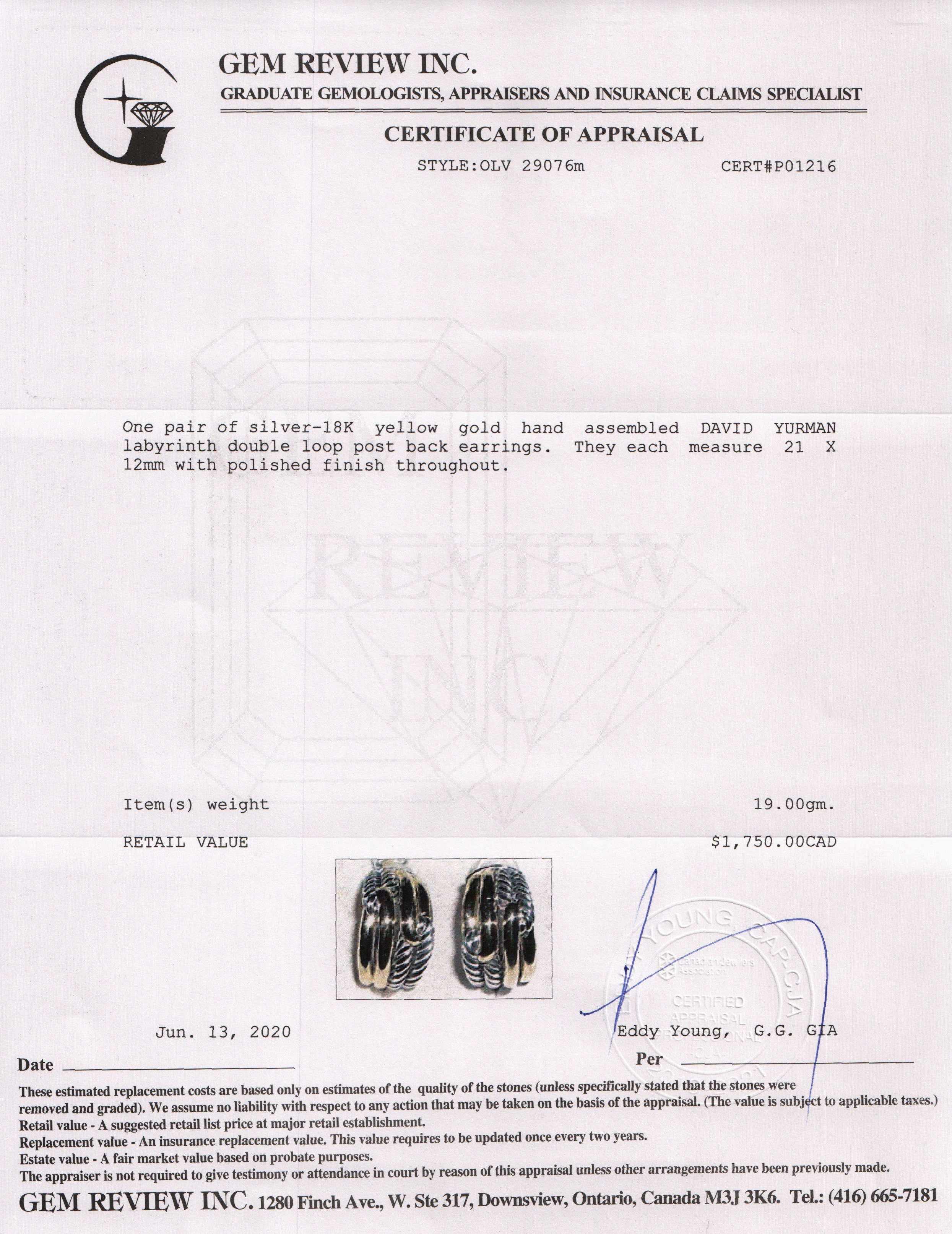 David Yurman Two-Tone Labyrinth Double-Loop Hoop Earrings