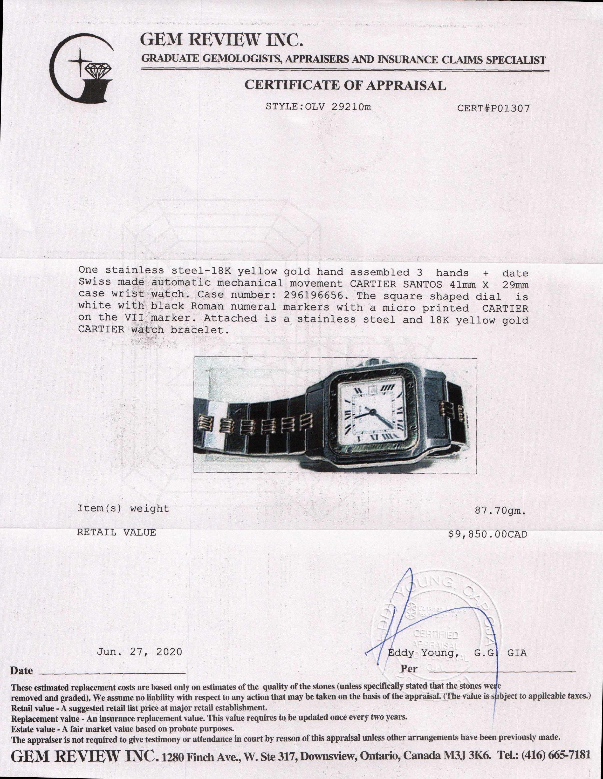 Cartier Two-Tone Santos Galbee Automatic Watch