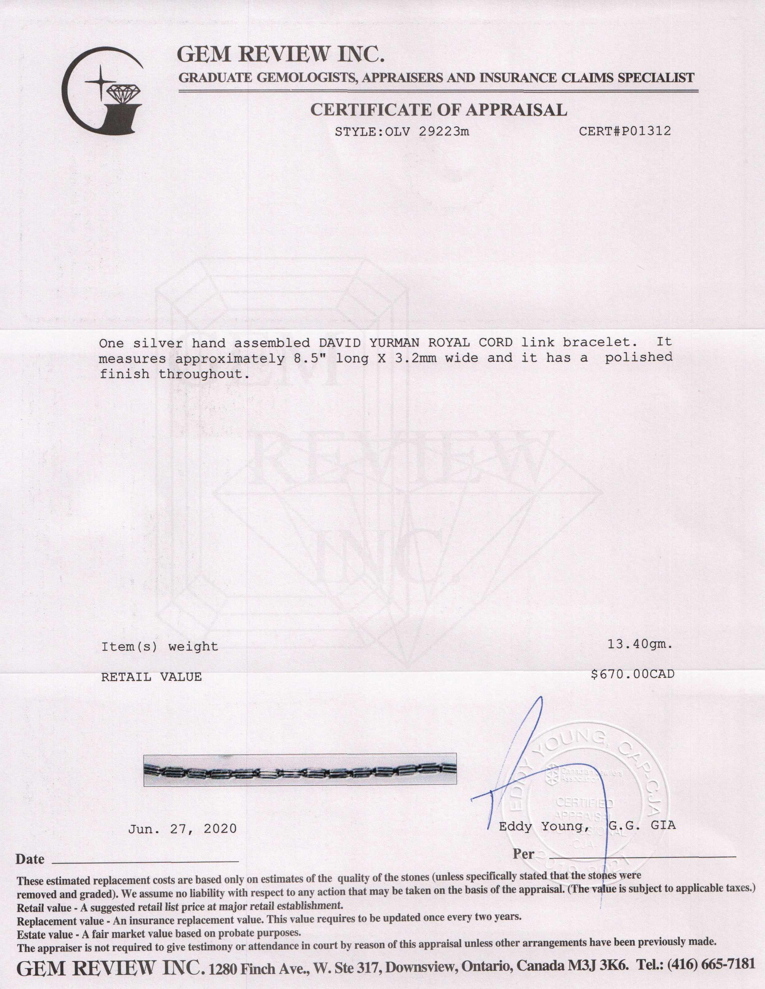 David Yurman Royal Cord Link Bracelet