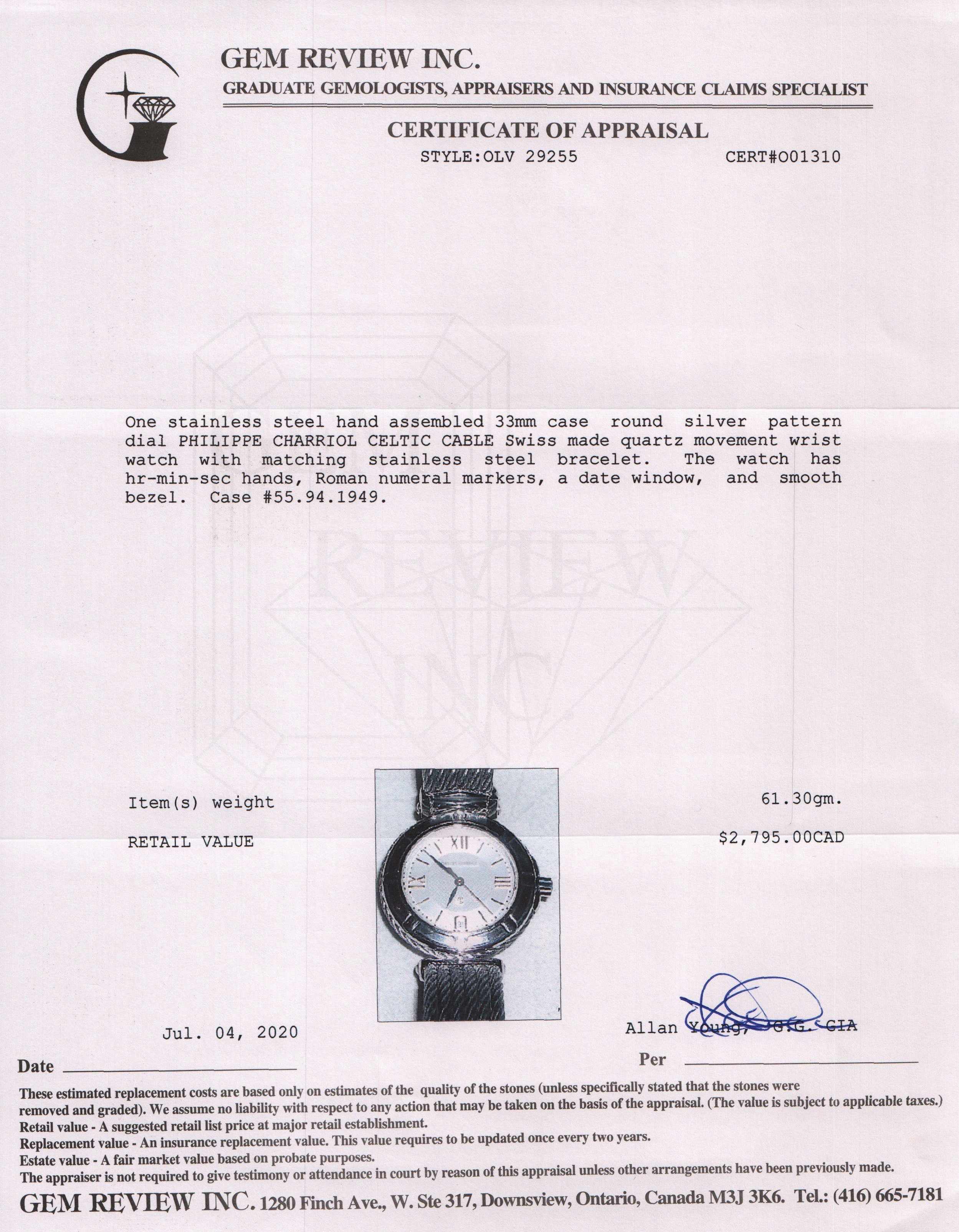 Charriol Celtic Cable Watch w/ Box