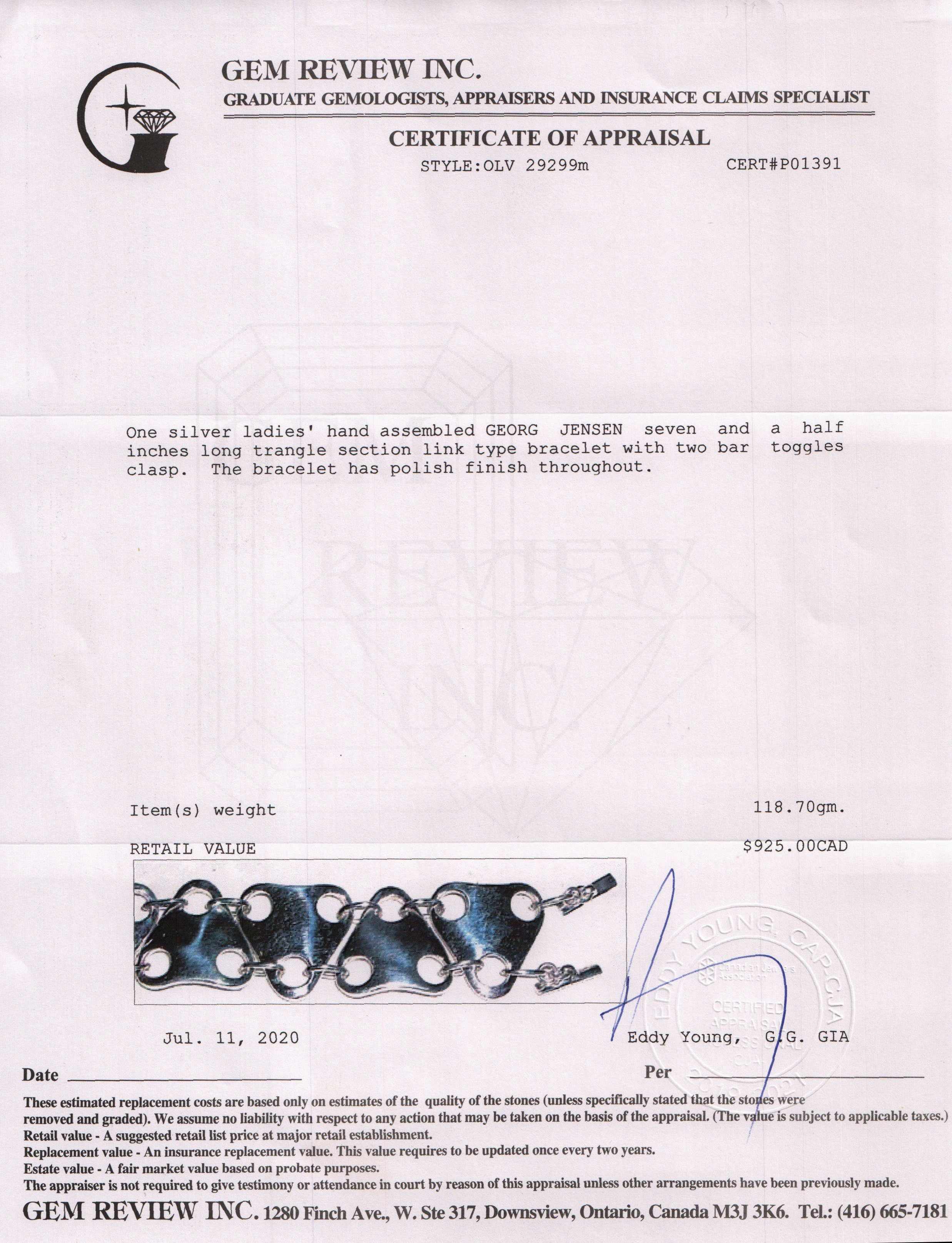 Georg Jensen Triangular Link Bracelet