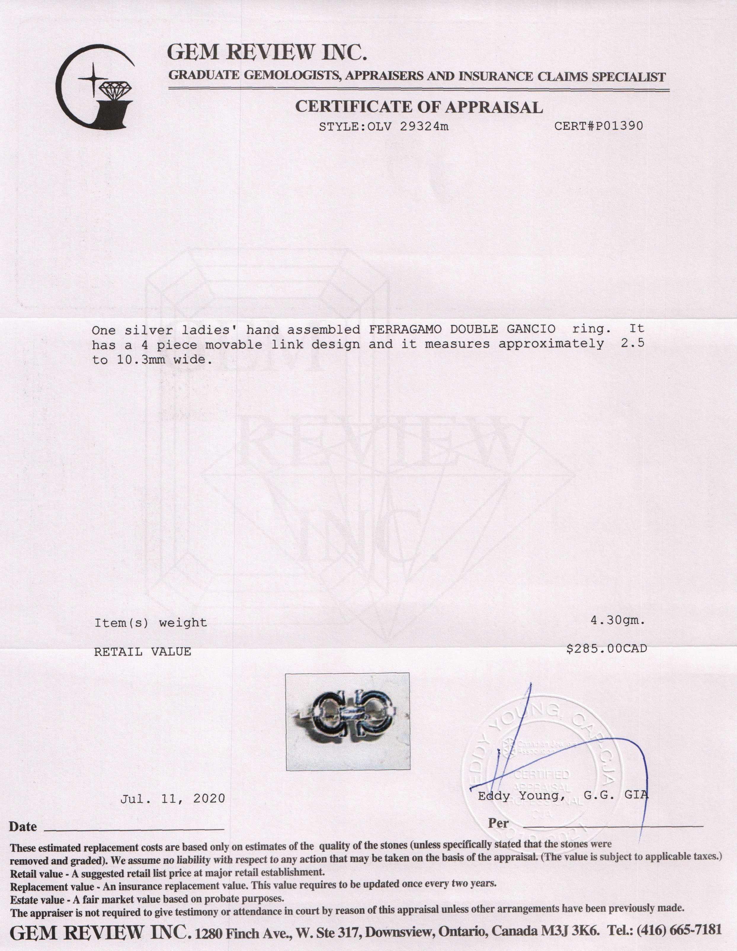 Salvatore Ferragamo Double Gancio Ring