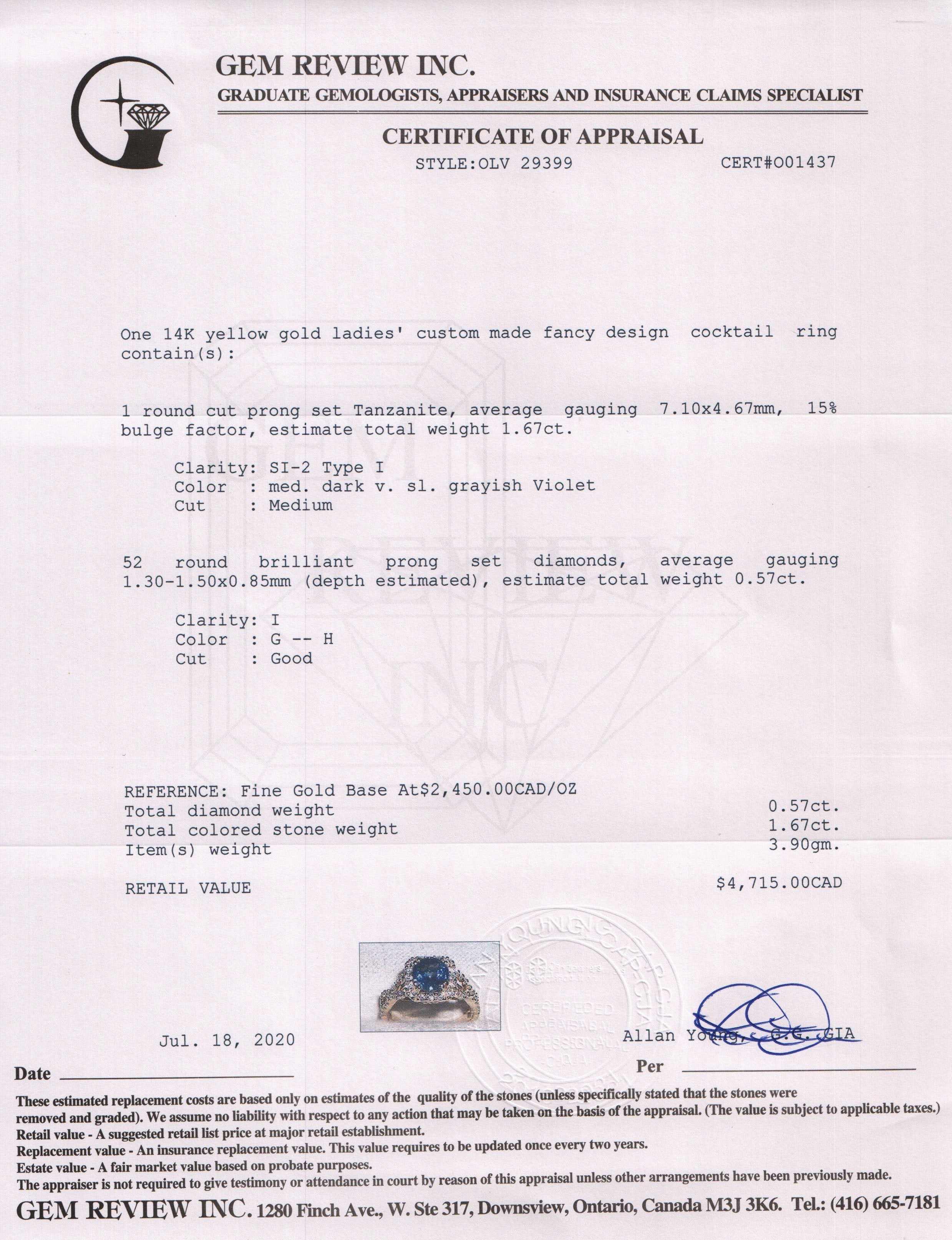 Tanzanite & Diamond Cocktail Ring