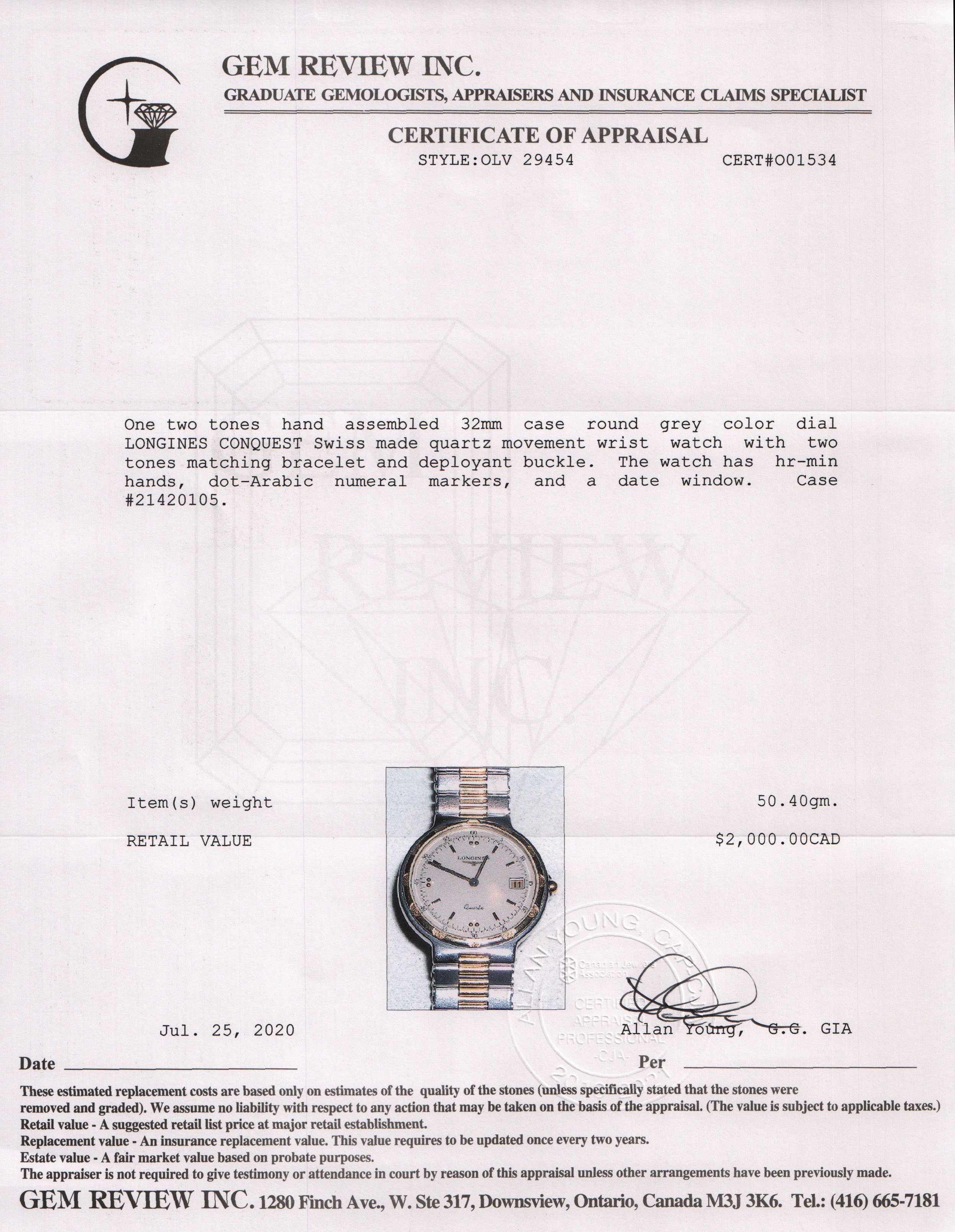 Longines Two-Tone Conquest Watch
