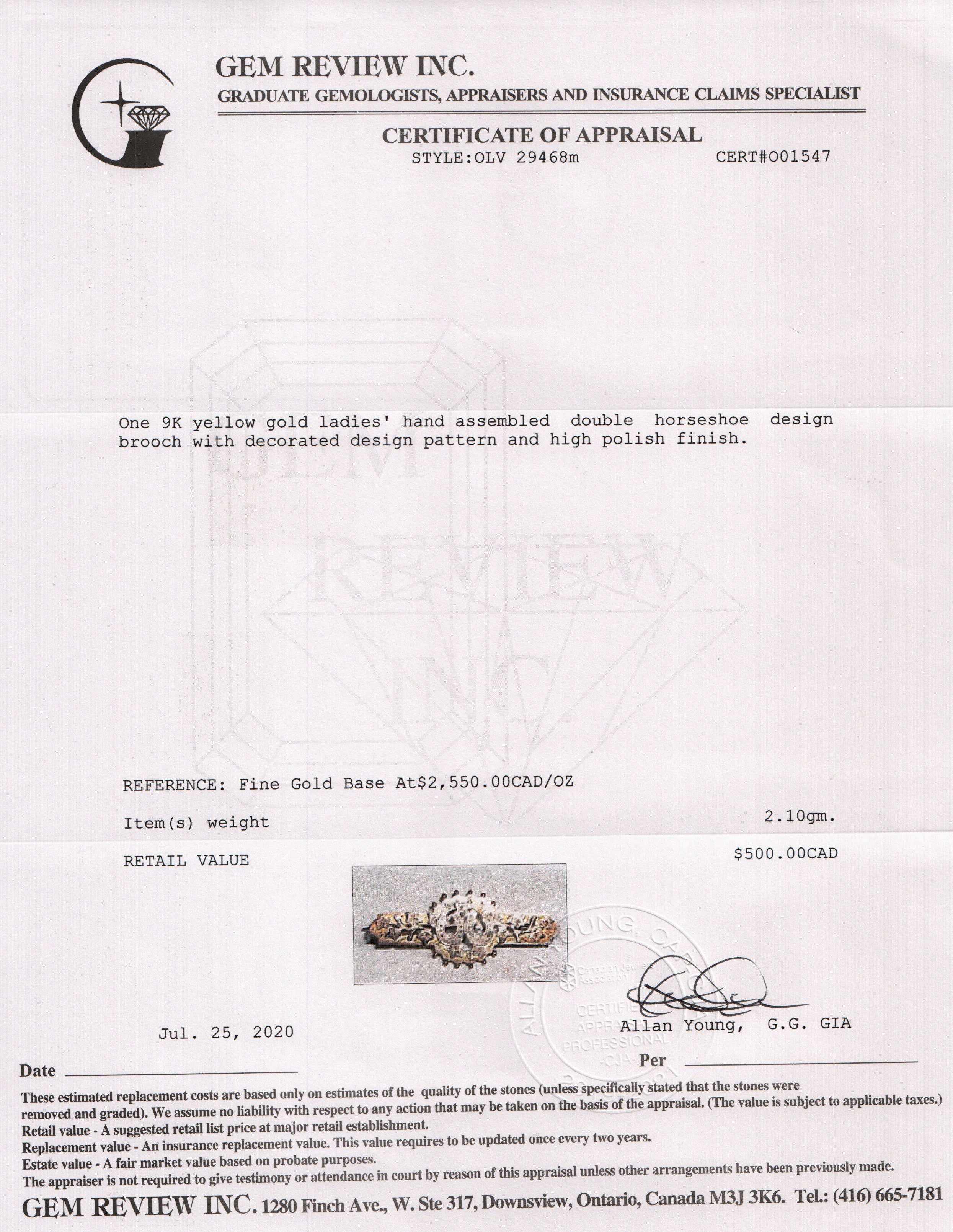 Antique Double Horseshoe Design Bar Brooch