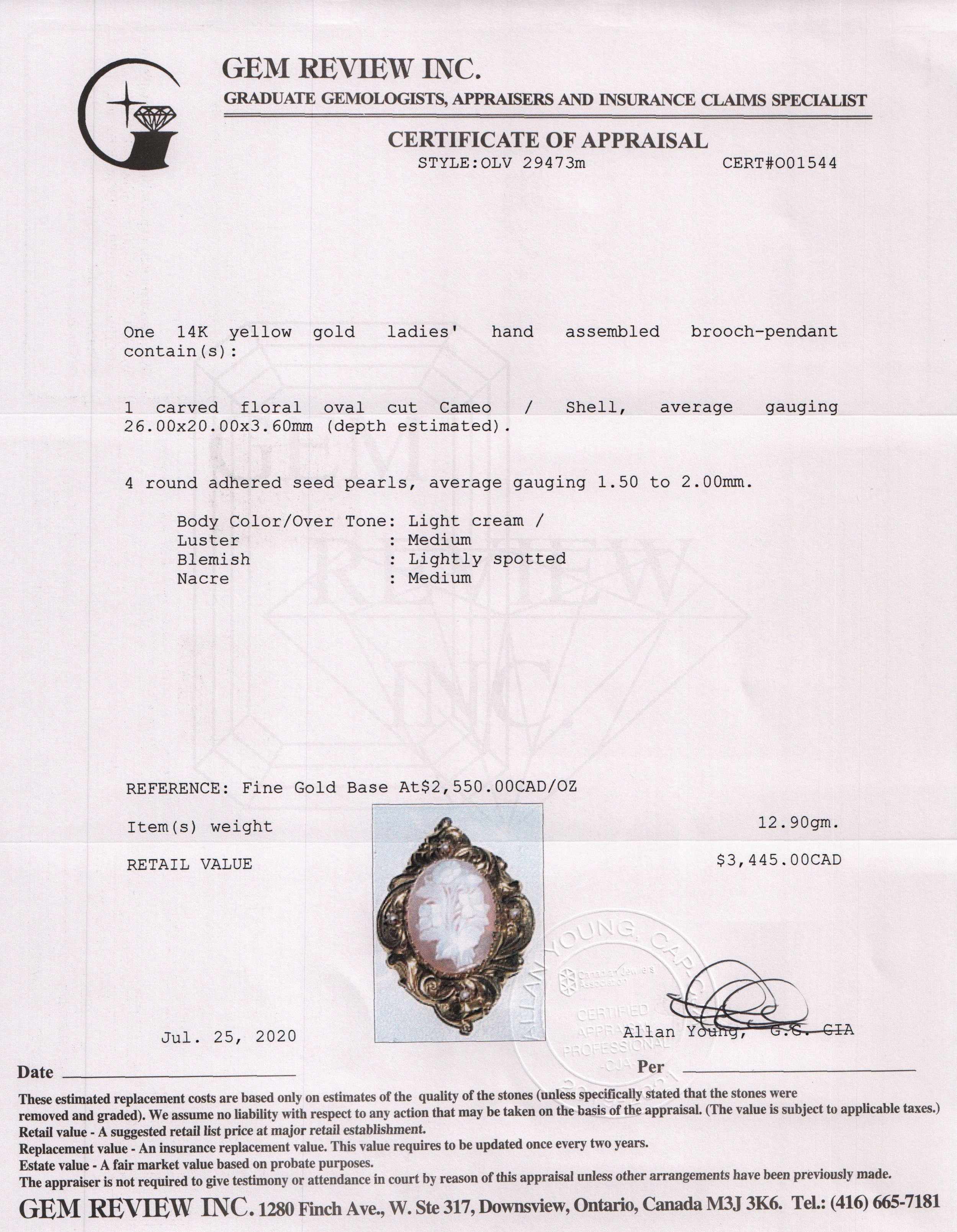 Antique Cameo and Pearl Brooch/Pendant