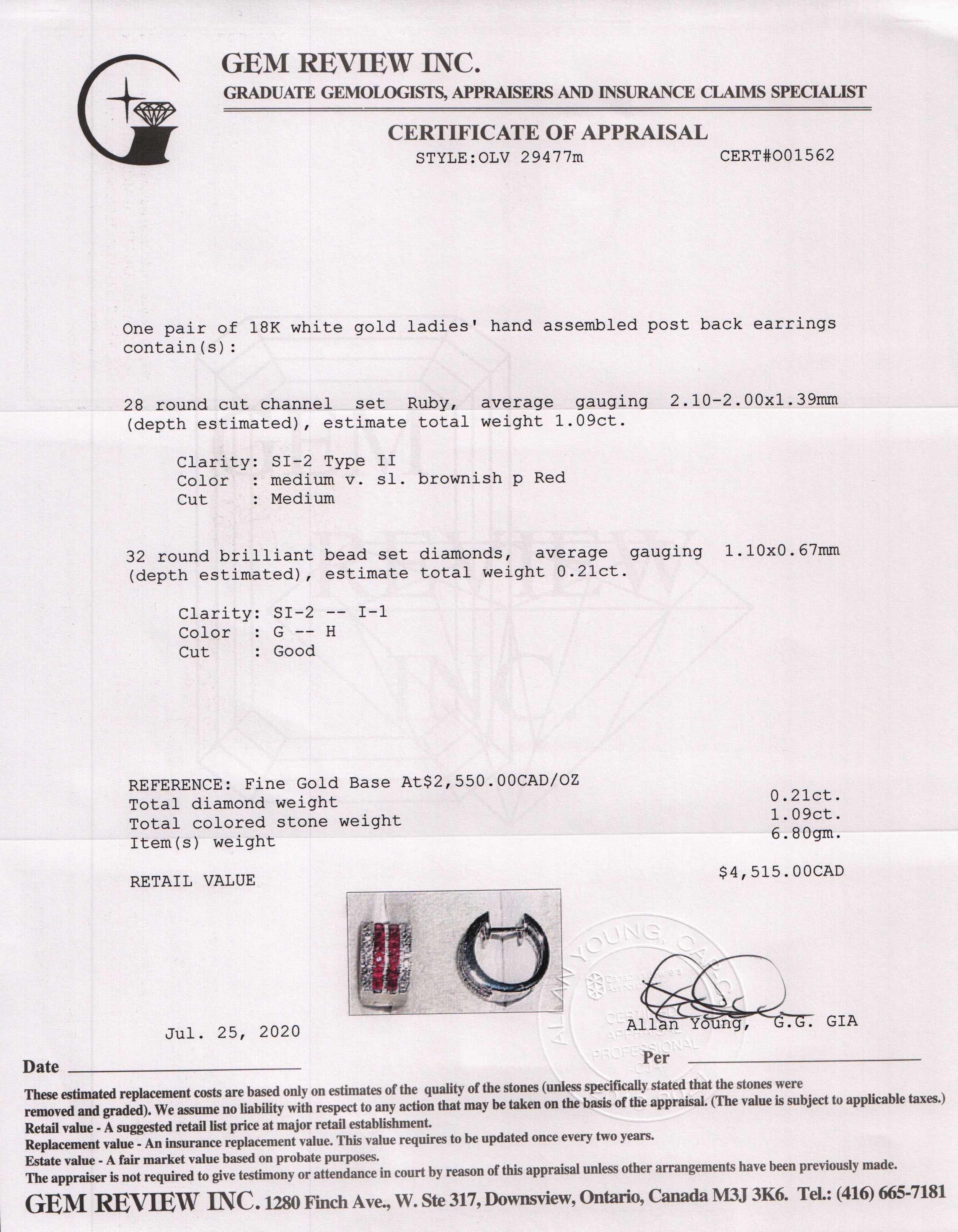 Ruby and Diamond Huggie Earrings