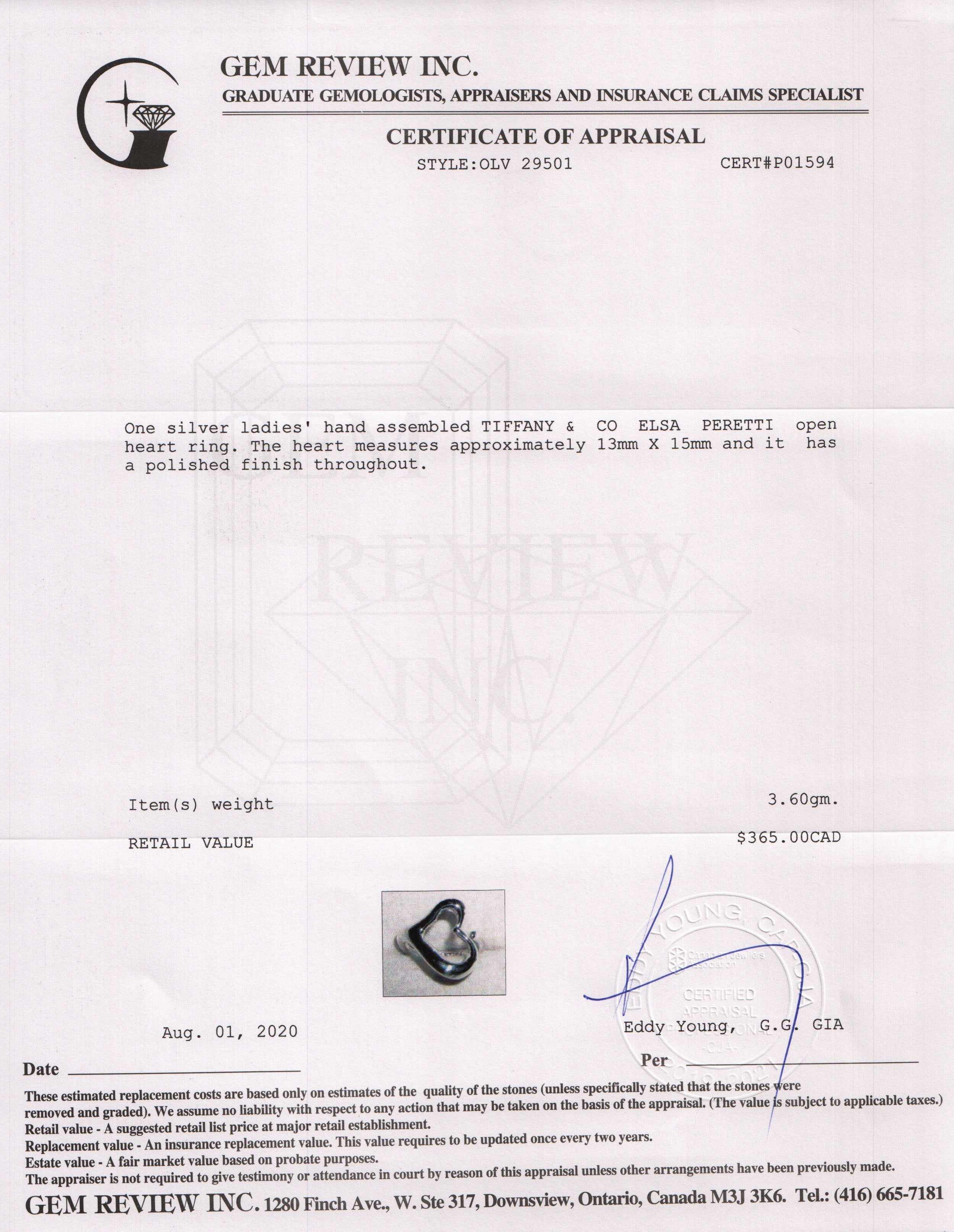 Tiffany & Co. Elsa Peretti Open Heart Ring