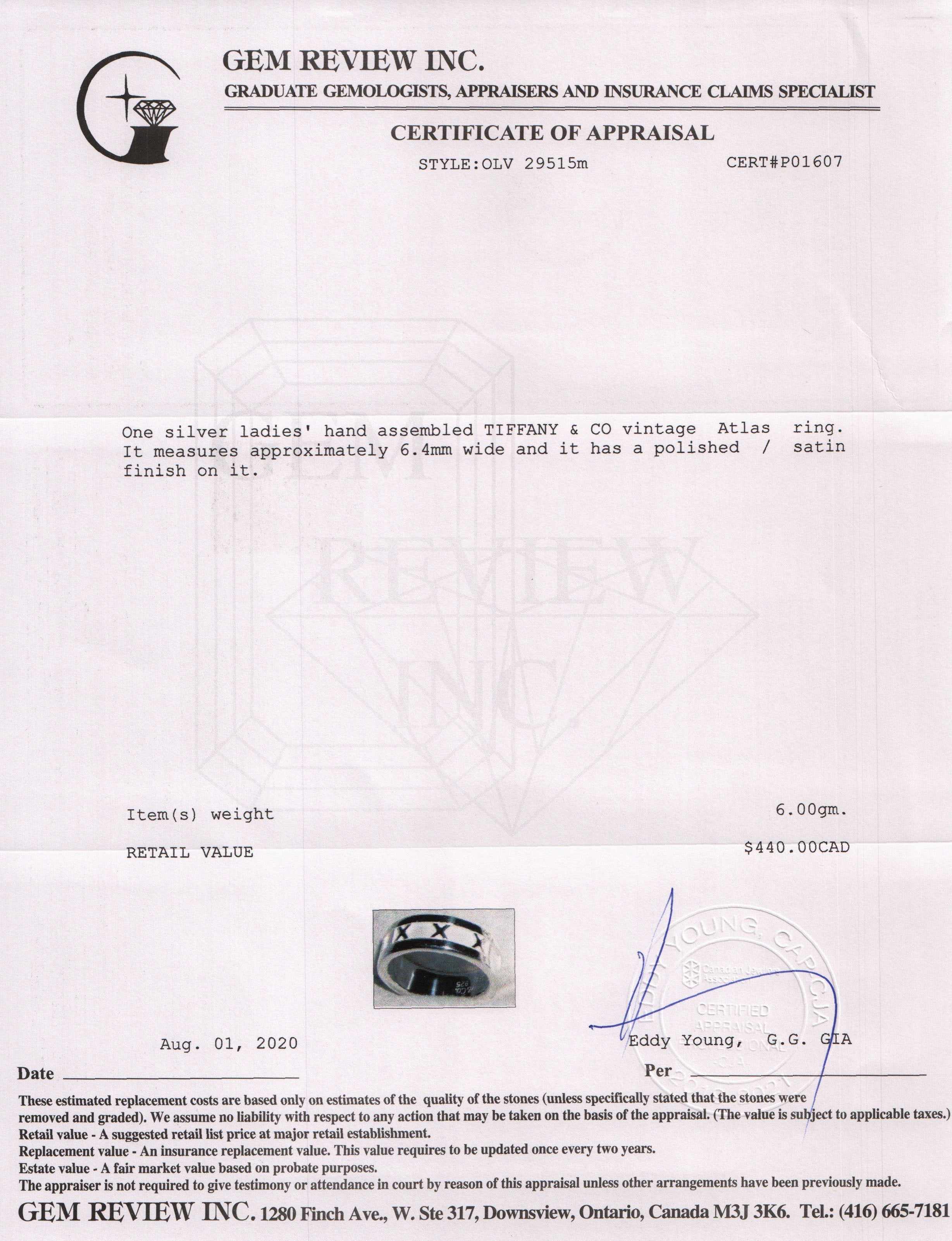 Tiffany & Co. Vintage Atlas Band Ring