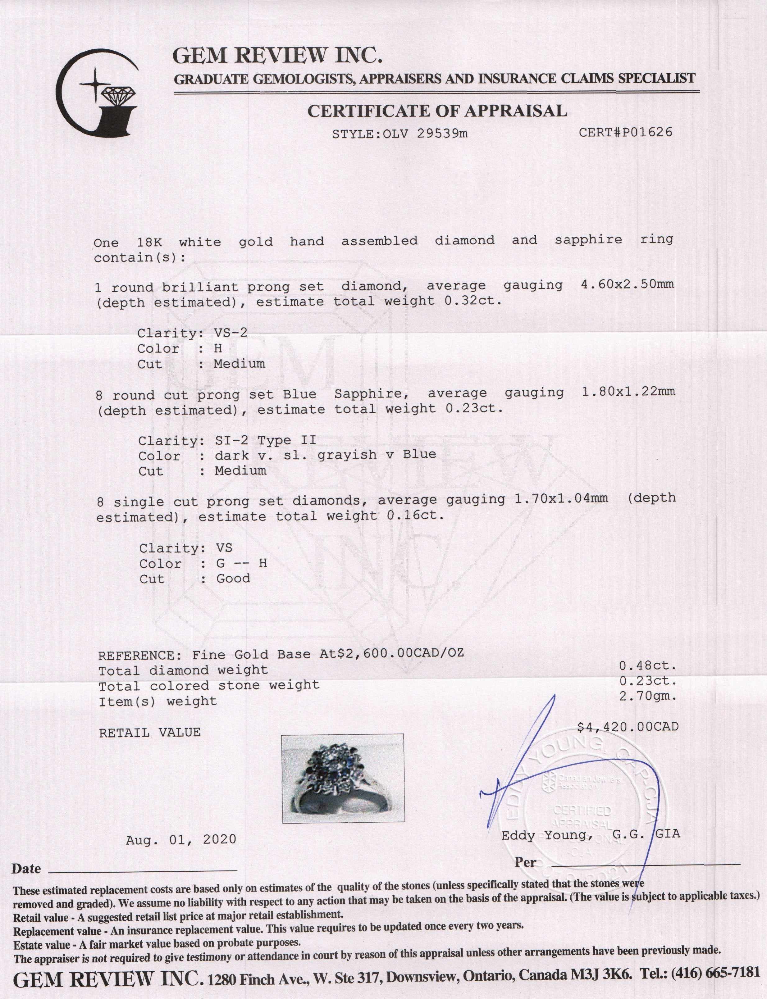 Blue Sapphire and Diamond Cocktail Ring